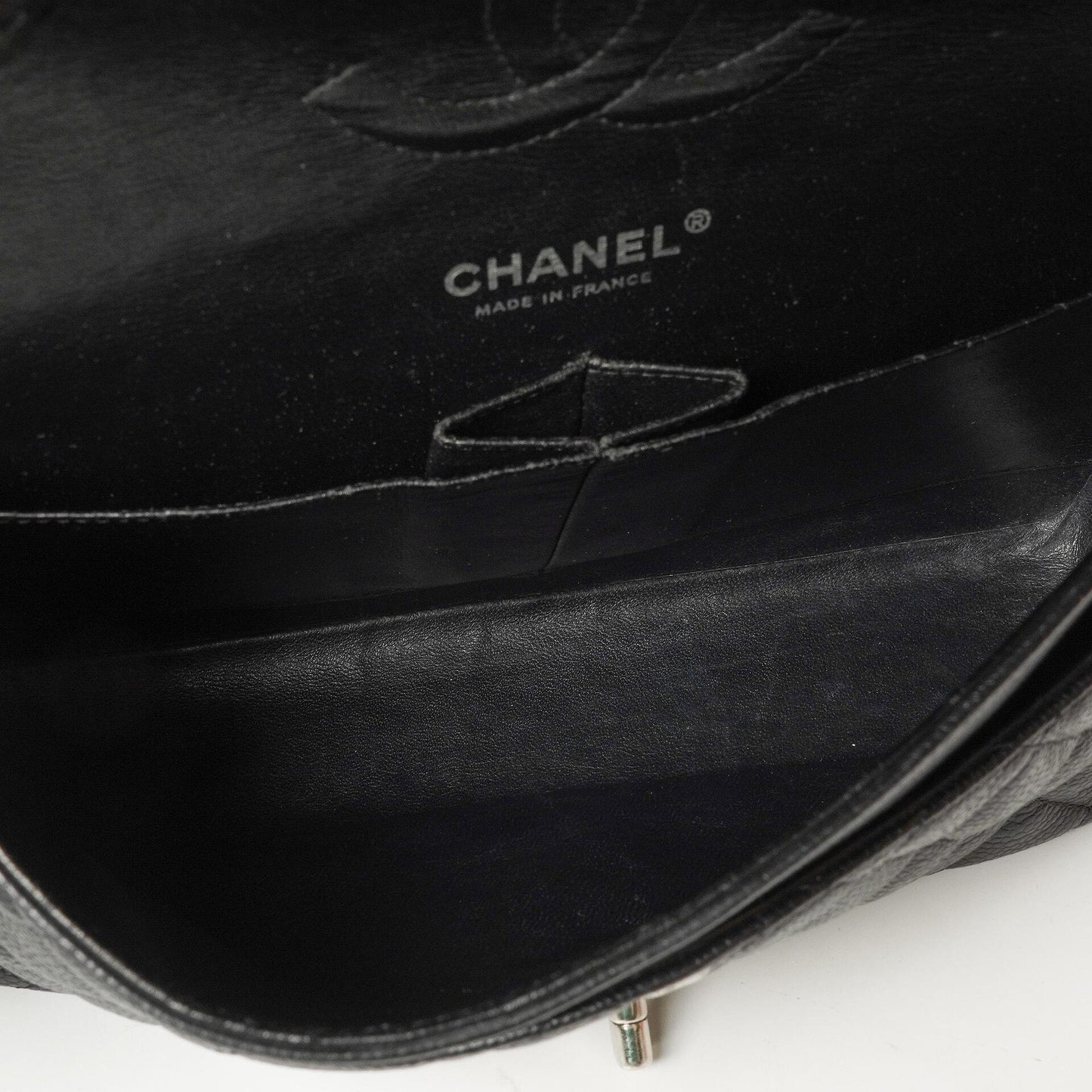 Chanel Medium Classic Double Flap Bag Black Quilted Caviar Leather With Silver-Tone Hardware, 2010-2011
