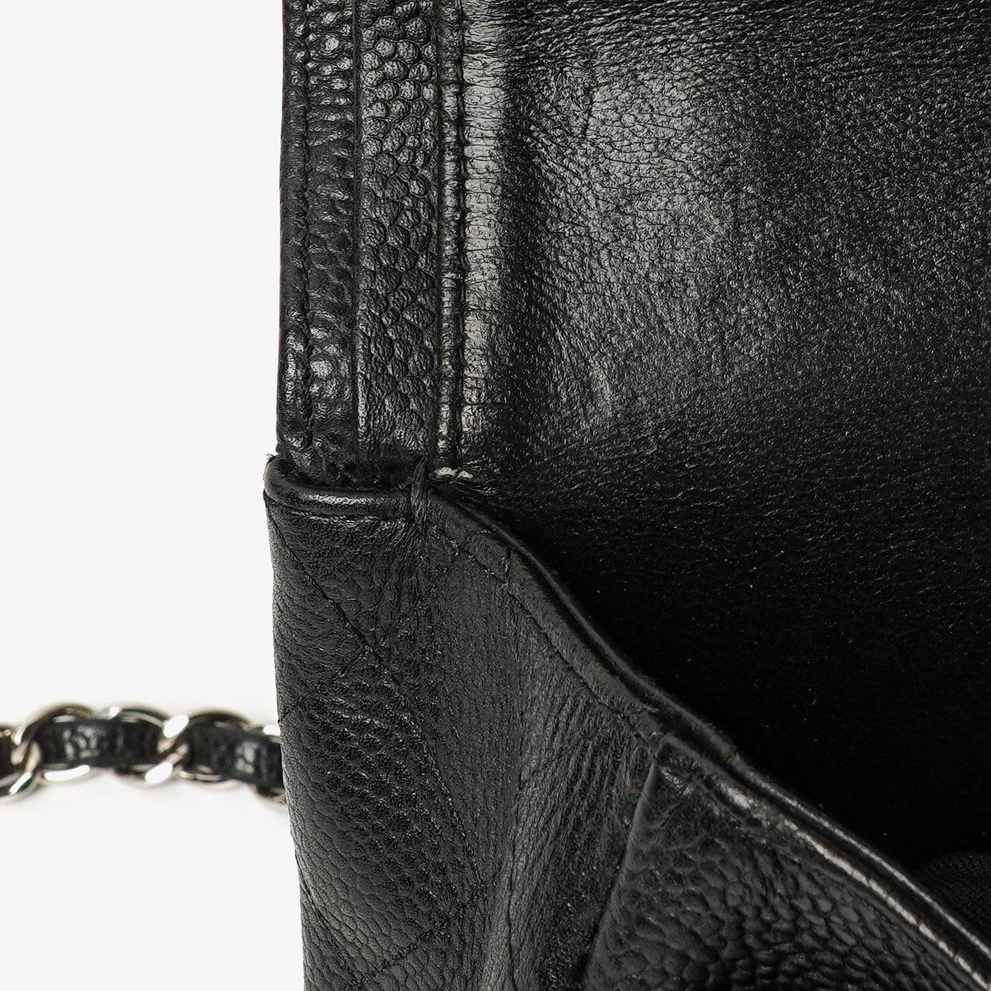 Chanel Medium Classic Double Flap Bag Black Quilted Caviar Leather With Silver-Tone Hardware, 2010-2011