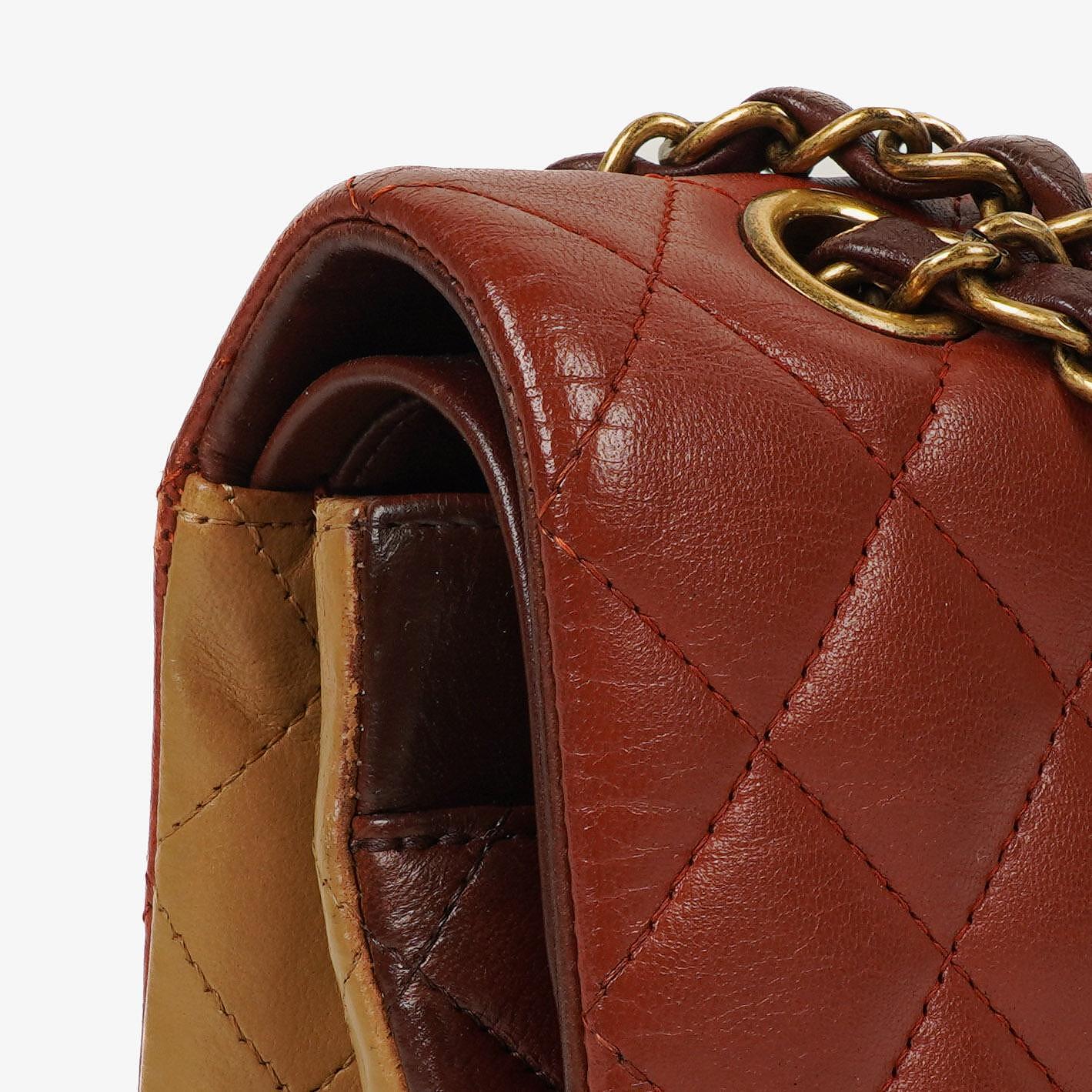 Chanel Medium Classic Double Flap Bag Brown Multicolor Quilted Lambskin With Aged Gold-Tone Hardware