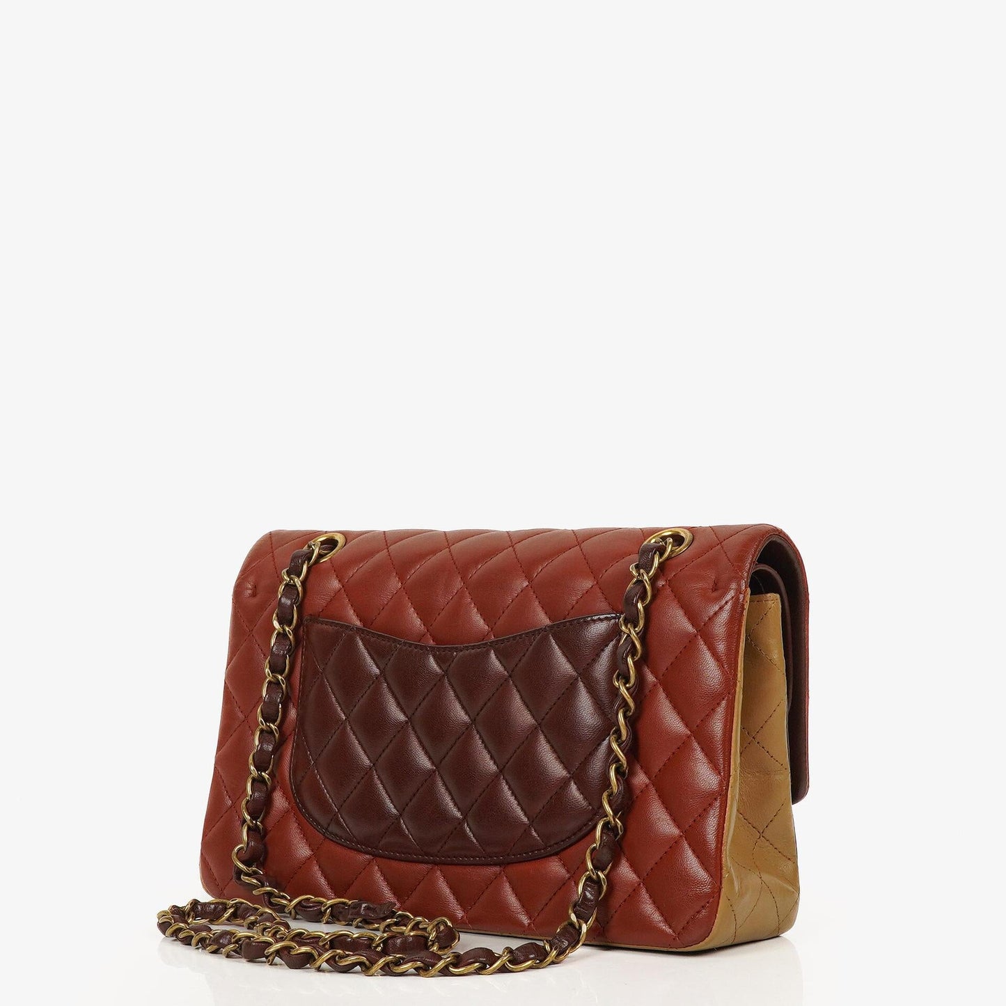 Chanel Medium Classic Double Flap Bag Brown Multicolor Quilted Lambskin With Aged Gold-Tone Hardware