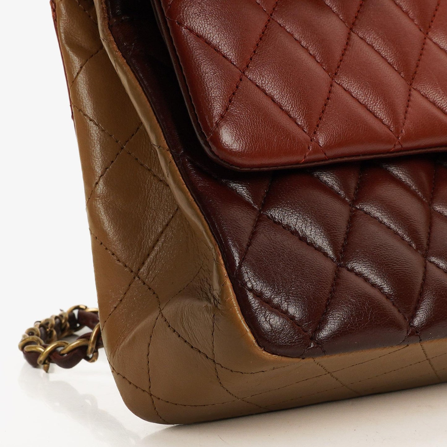 Chanel Medium Classic Double Flap Bag Brown Multicolor Quilted Lambskin With Aged Gold-Tone Hardware