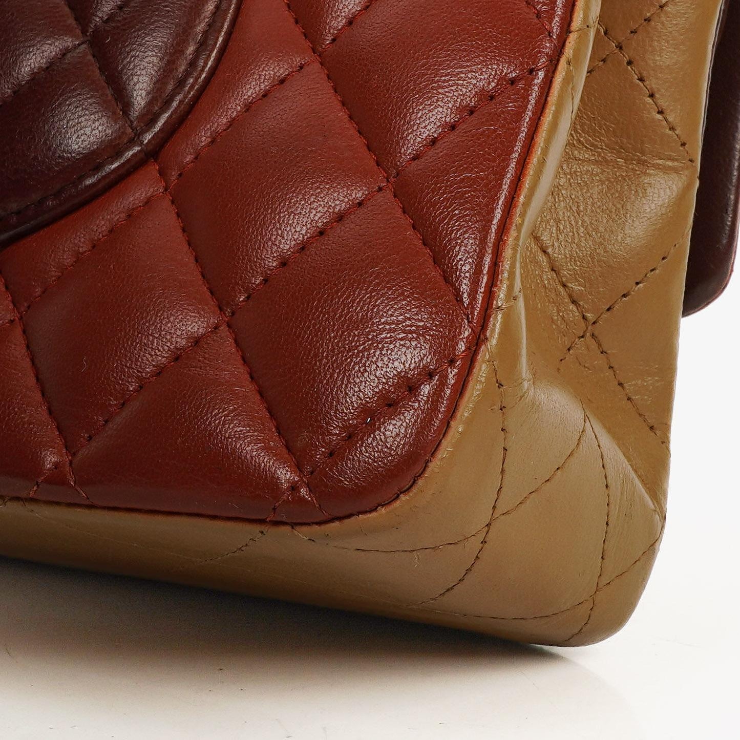 Chanel Medium Classic Double Flap Bag Brown Multicolor Quilted Lambskin With Aged Gold-Tone Hardware
