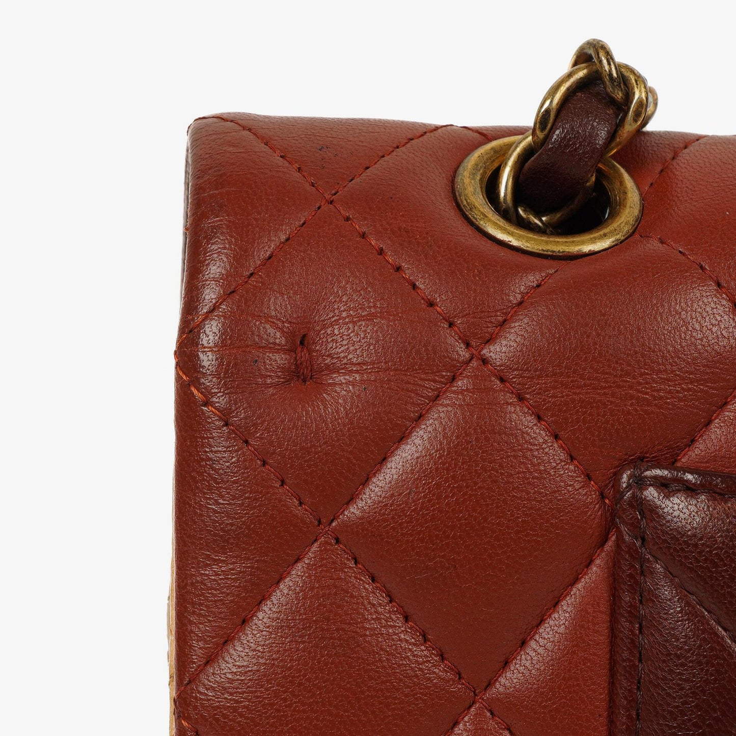 Chanel Medium Classic Double Flap Bag Brown Multicolor Quilted Lambskin With Aged Gold-Tone Hardware
