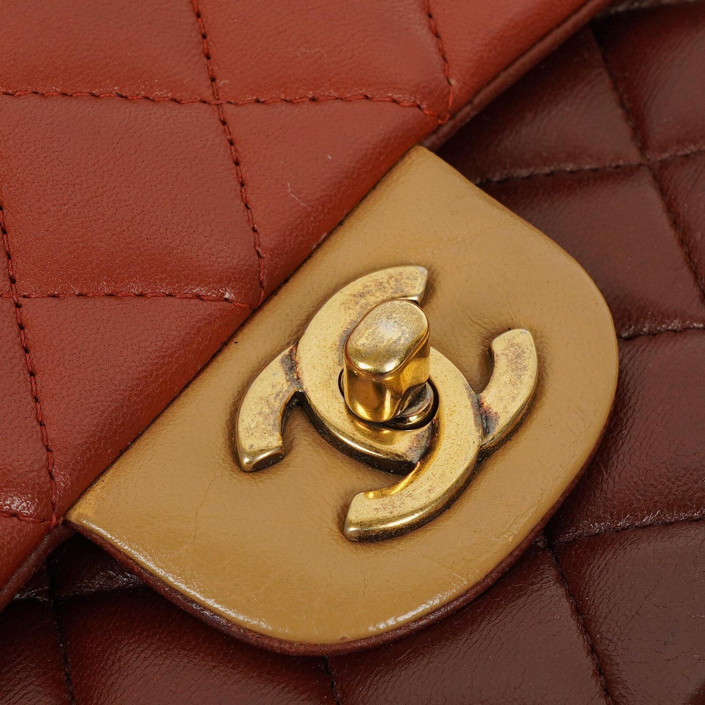 Chanel Medium Classic Double Flap Bag Brown Multicolor Quilted Lambskin With Aged Gold-Tone Hardware