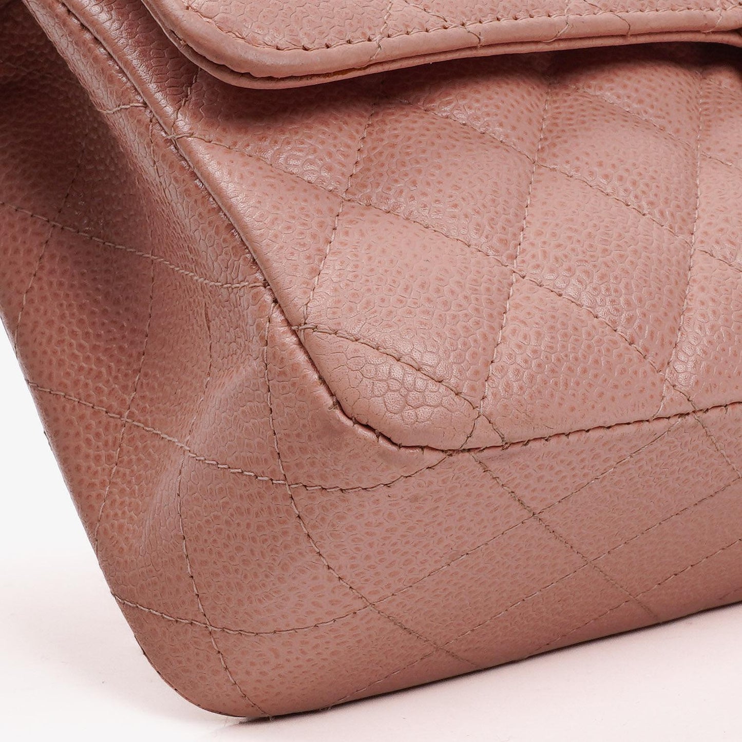 Chanel Medium Classic Double Flap Bag Pink Quilted Caviar Leather With 24K Gold-Plated Hardware