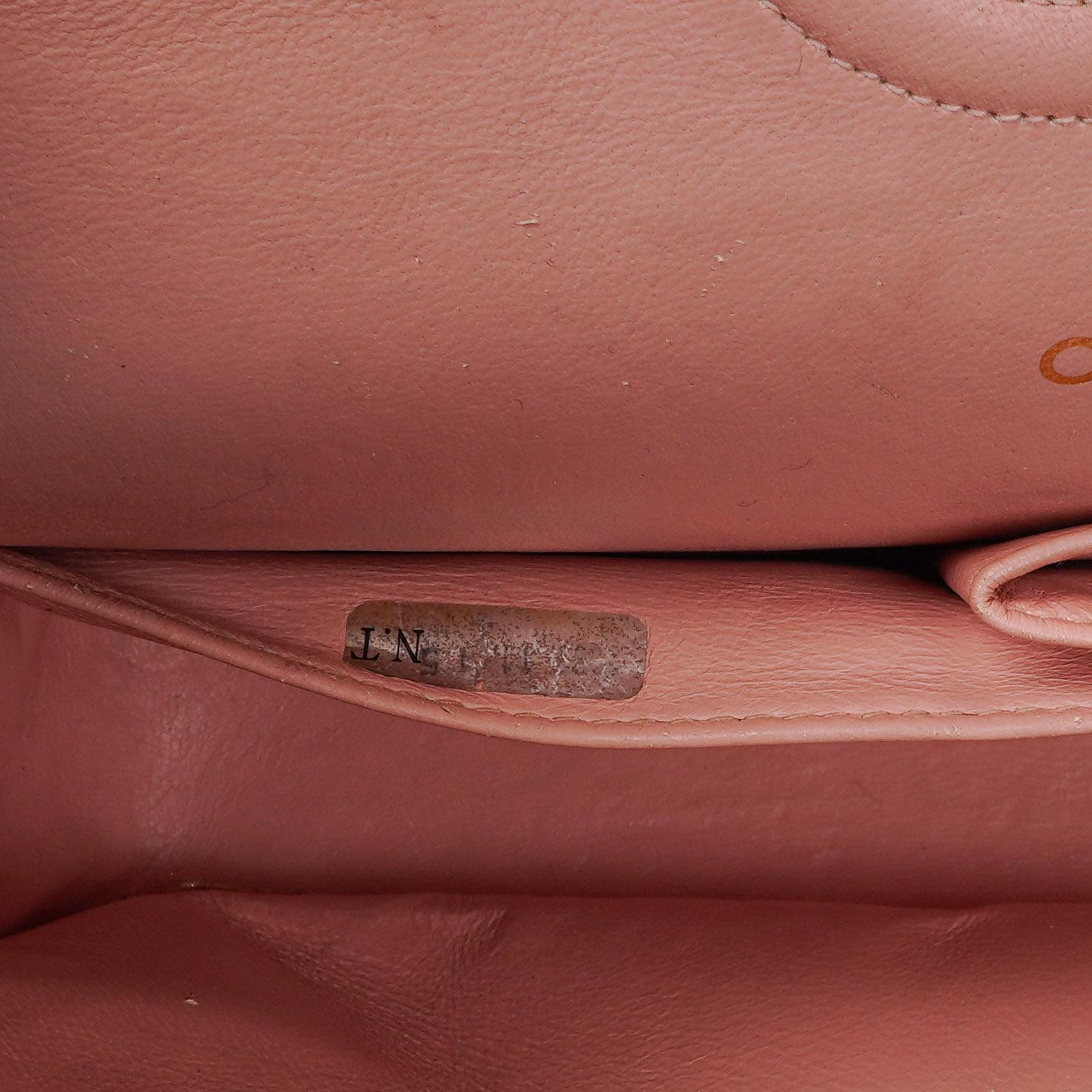 Chanel Medium Classic Double Flap Bag Pink Quilted Caviar Leather With 24K Gold-Plated Hardware