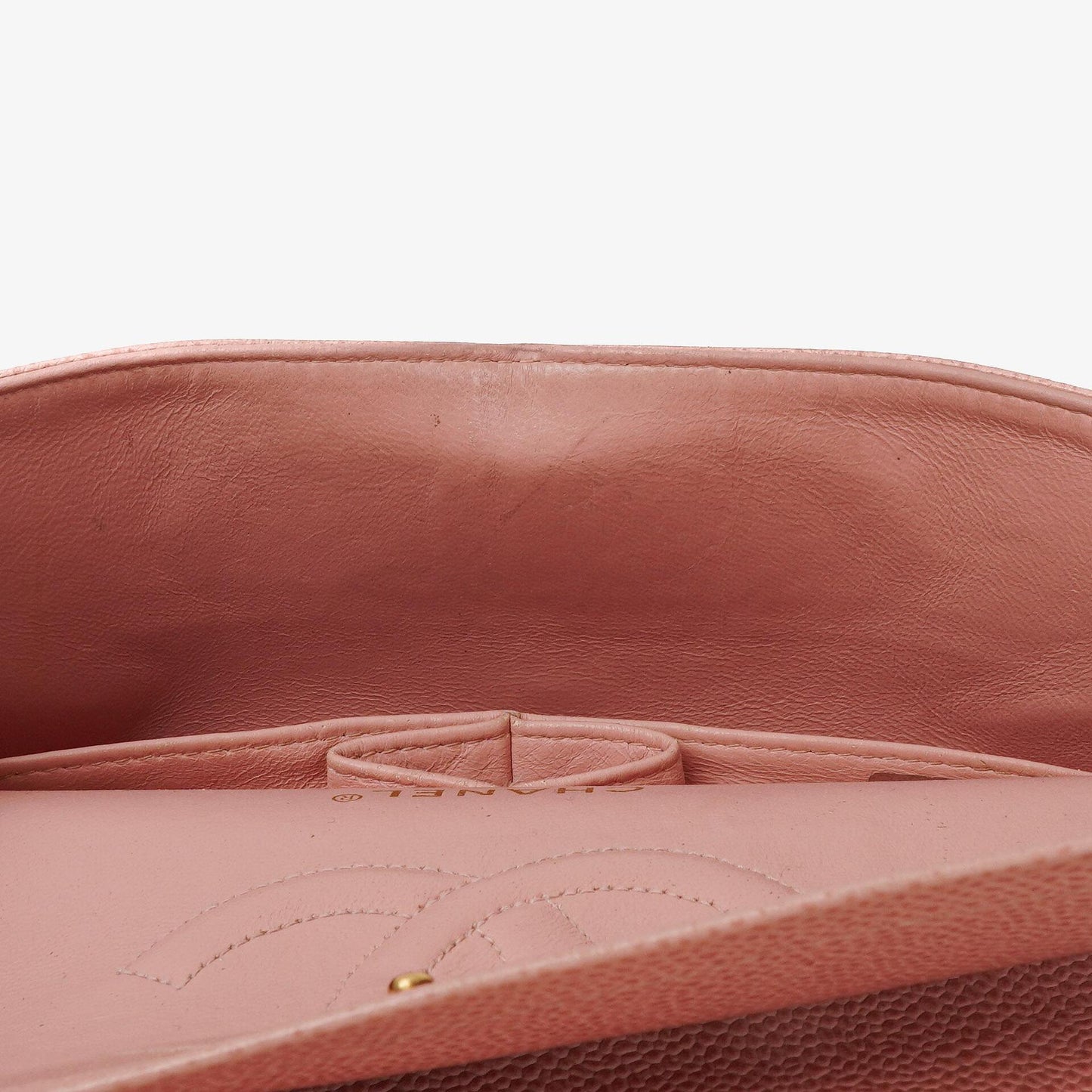 Chanel Medium Classic Double Flap Bag Pink Quilted Caviar Leather With 24K Gold-Plated Hardware