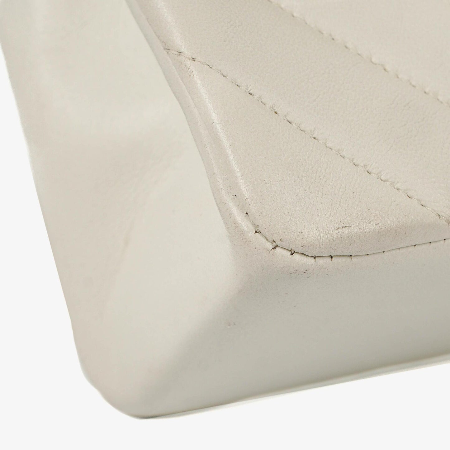 Chanel Medium Classic Double Flap Bag White Chevron Quilted Lambskin 24K Gold-Plated Hardware