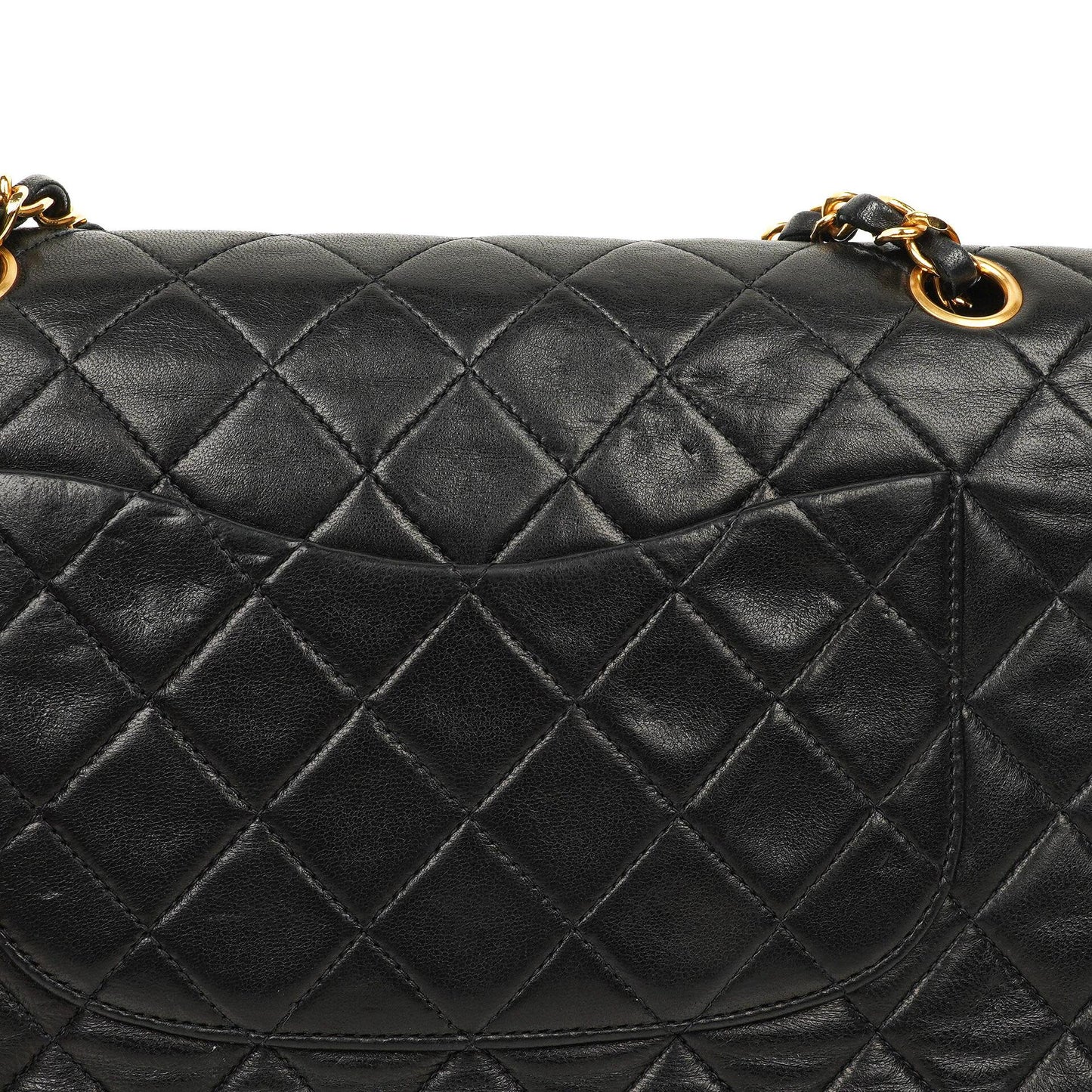 Chanel Medium Classic Lambskin Double Flap Bag With 24K Gold-Plated Hardware