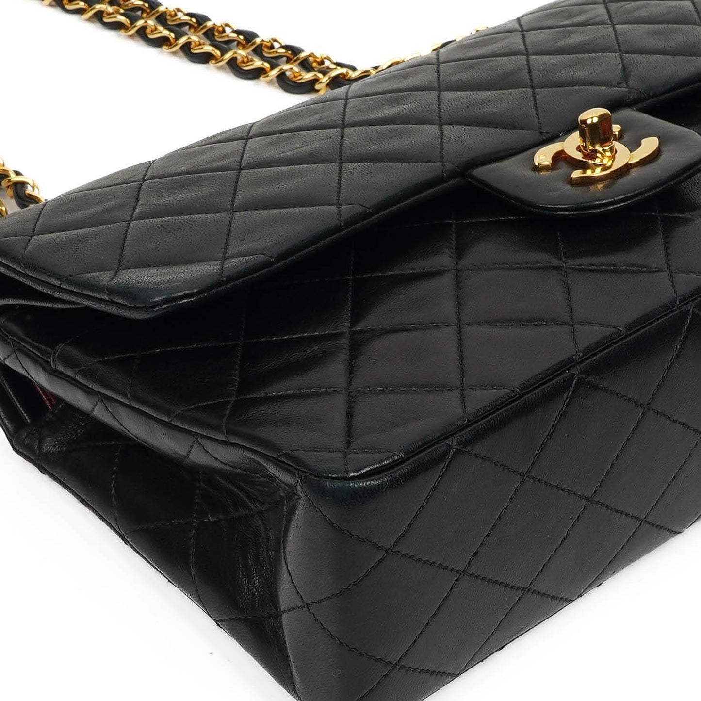 Chanel Medium Classic Lambskin Double Flap Bag With 24K Gold-Plated Hardware