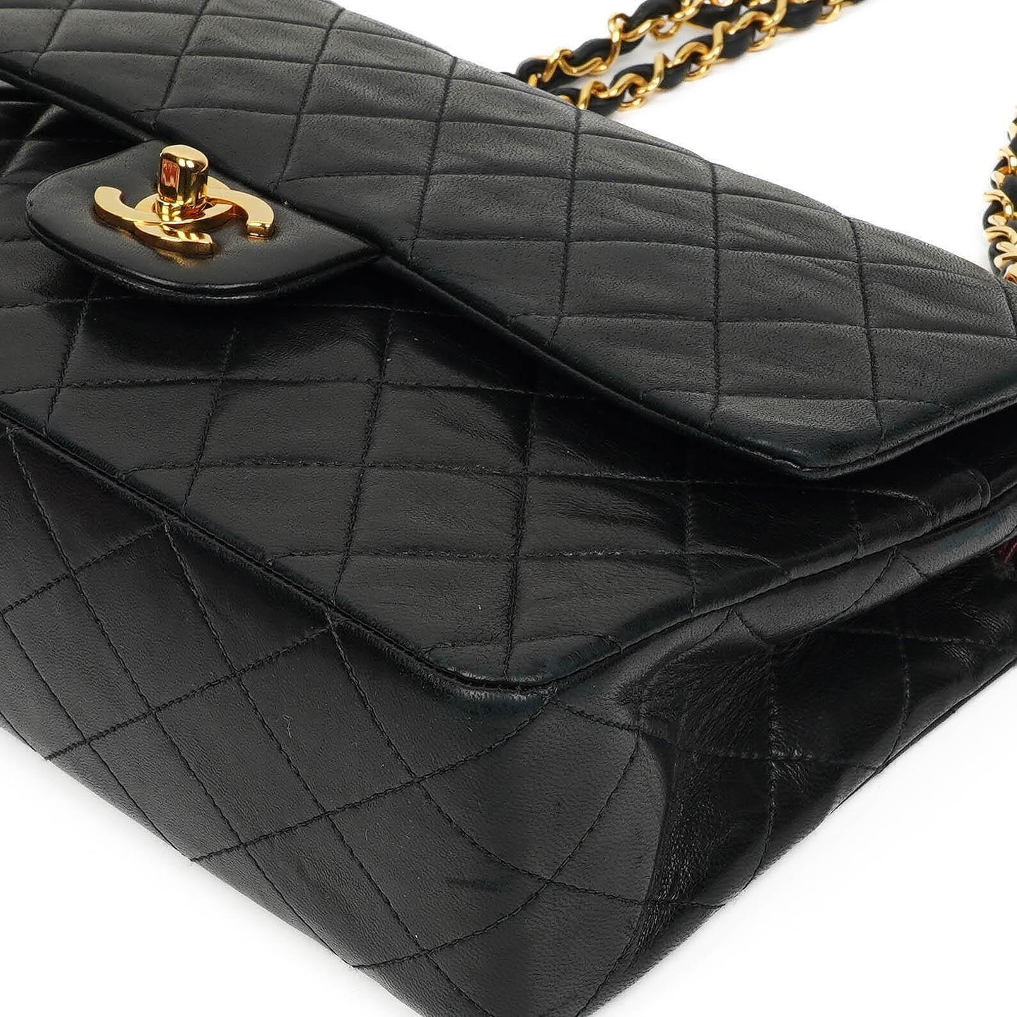 Chanel Medium Classic Lambskin Double Flap Bag With 24K Gold-Plated Hardware