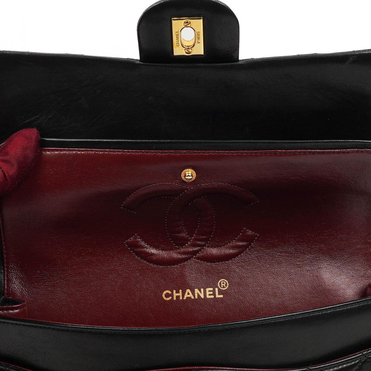 Chanel Medium Classic Lambskin Double Flap Bag With 24K Gold-Plated Hardware
