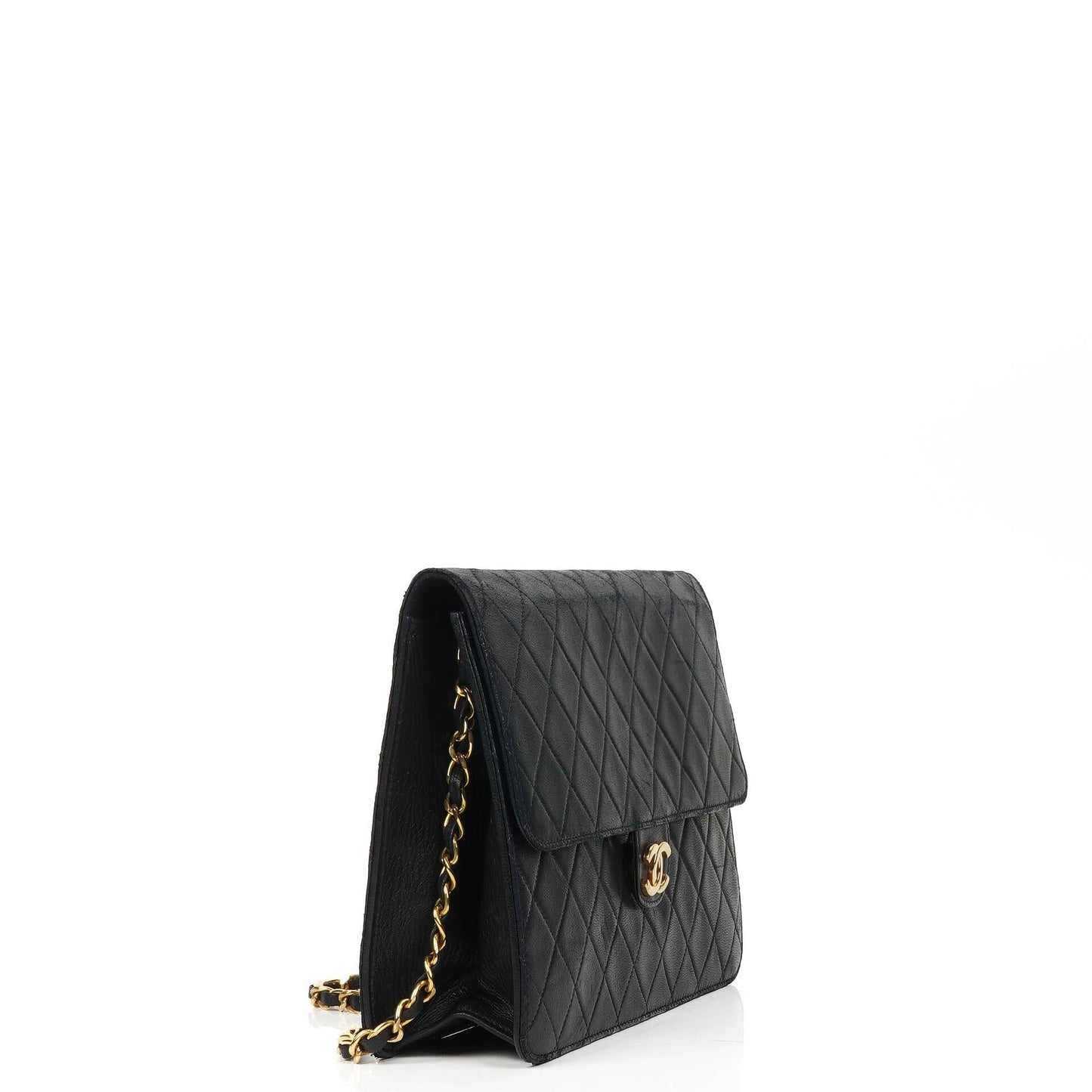 Chanel Medium Classic Navy Quilted Lambskin Single Flap Bag With 24K Gold-Plated Hardware
