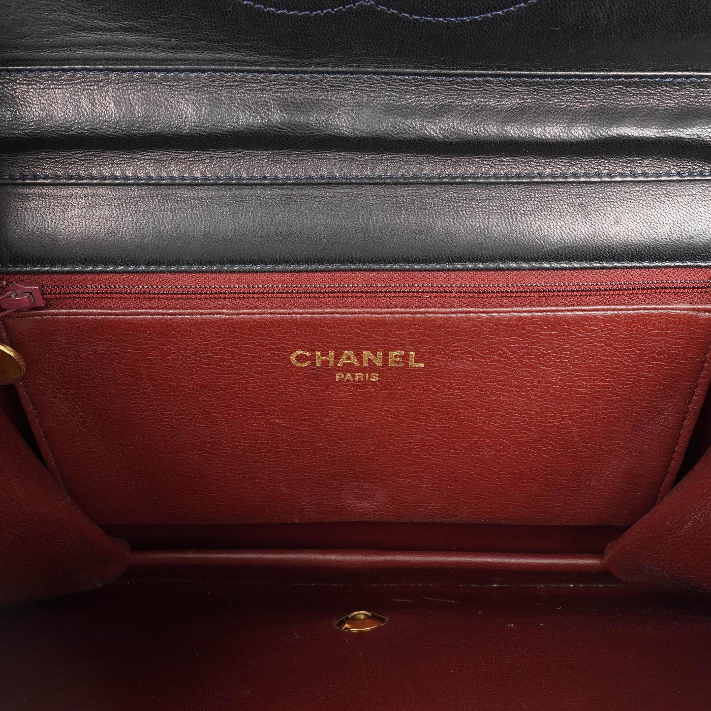 Chanel Medium Classic Navy Quilted Lambskin Single Flap Bag With 24K Gold-Plated Hardware