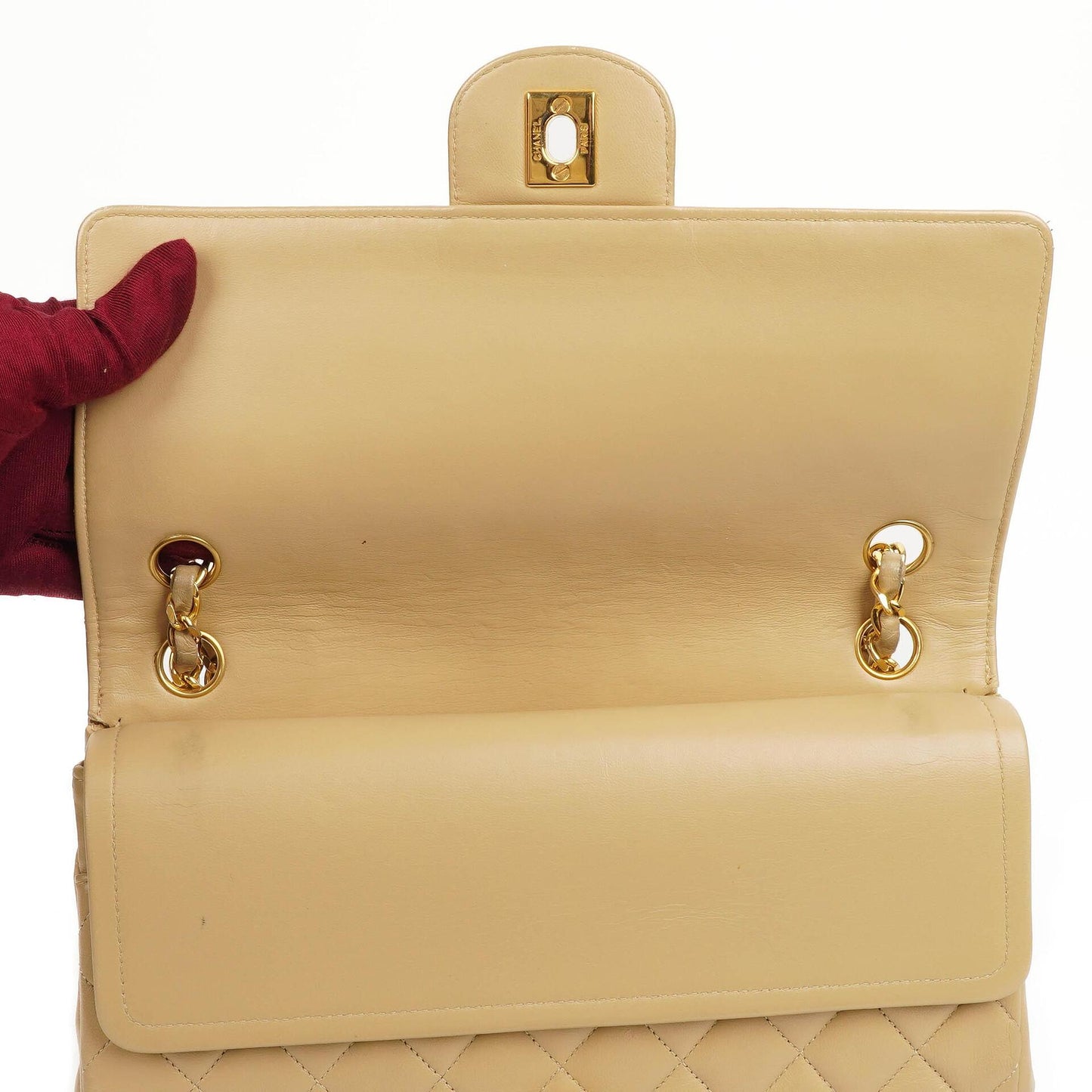Chanel Medium Classic Quilted Lambskin Double Flap Bag With 24K Gold-Plated Hardware