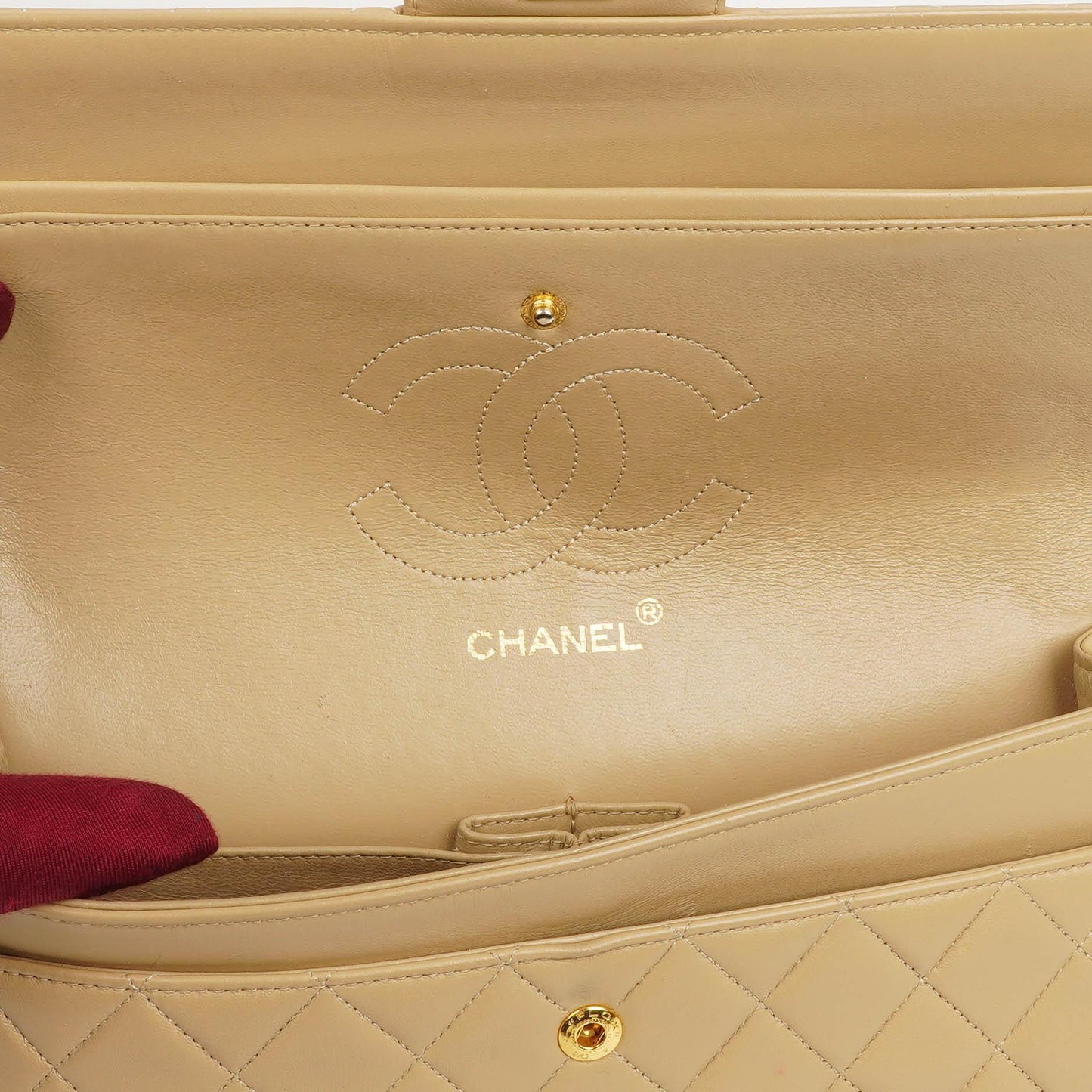 Chanel Medium Classic Quilted Lambskin Double Flap Bag With 24K Gold-Plated Hardware