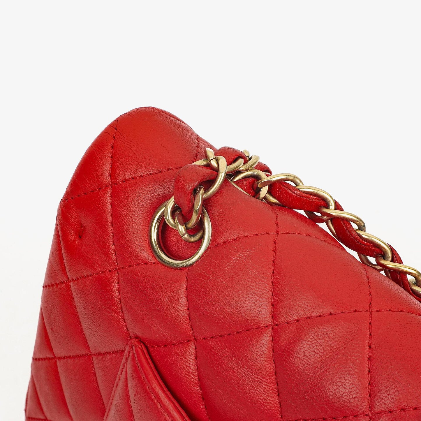 Chanel Medium Classic Red Quilted Leather Double Flap Bag With Gold-Tone Hardware