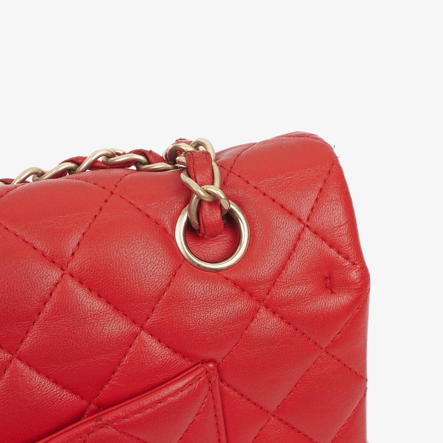 Chanel Medium Classic Red Quilted Leather Double Flap Bag With Gold-Tone Hardware