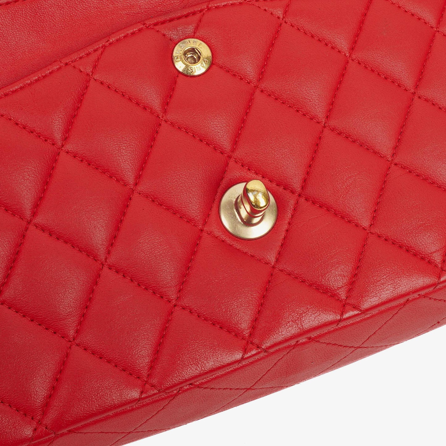 Chanel Medium Classic Red Quilted Leather Double Flap Bag With Gold-Tone Hardware