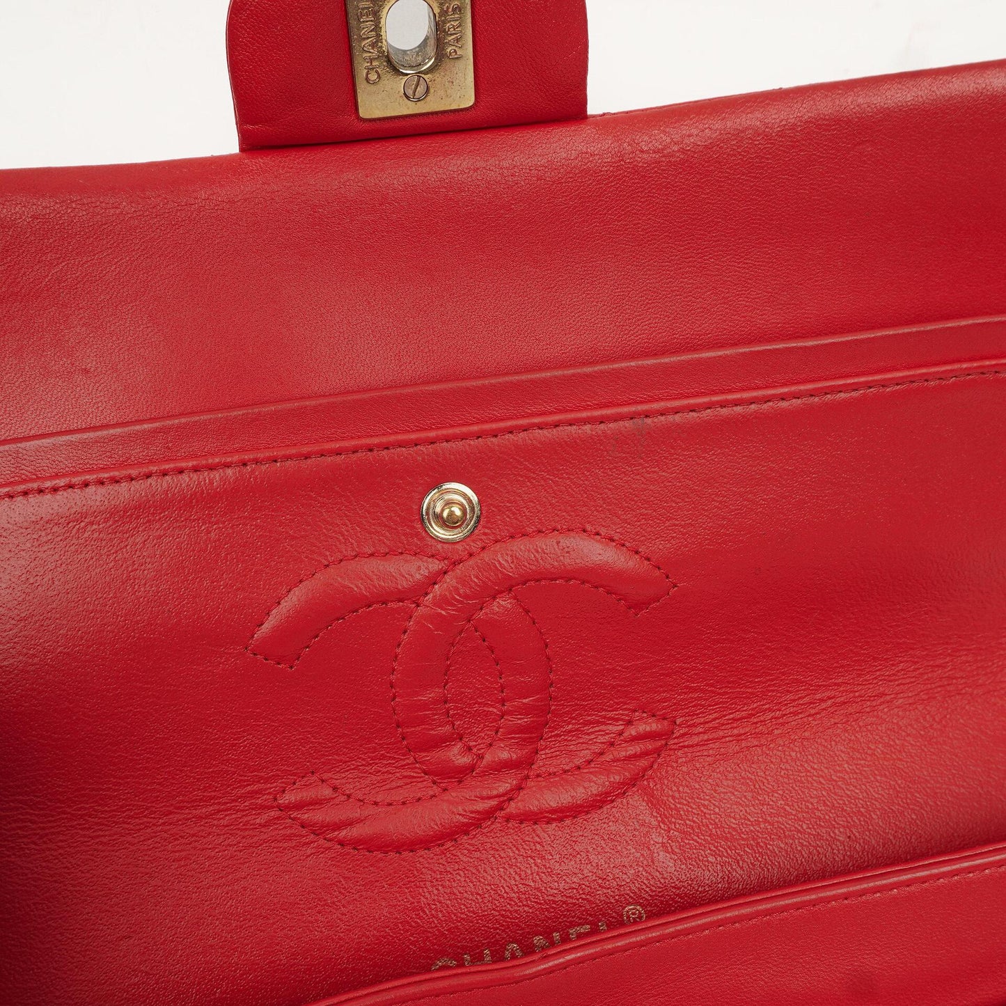 Chanel Medium Classic Red Quilted Leather Double Flap Bag With Gold-Tone Hardware
