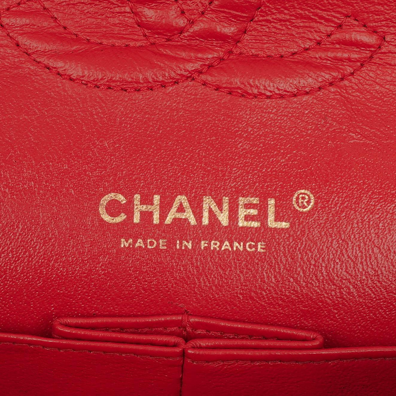 Chanel Medium Classic Red Quilted Leather Double Flap Bag With Gold-Tone Hardware