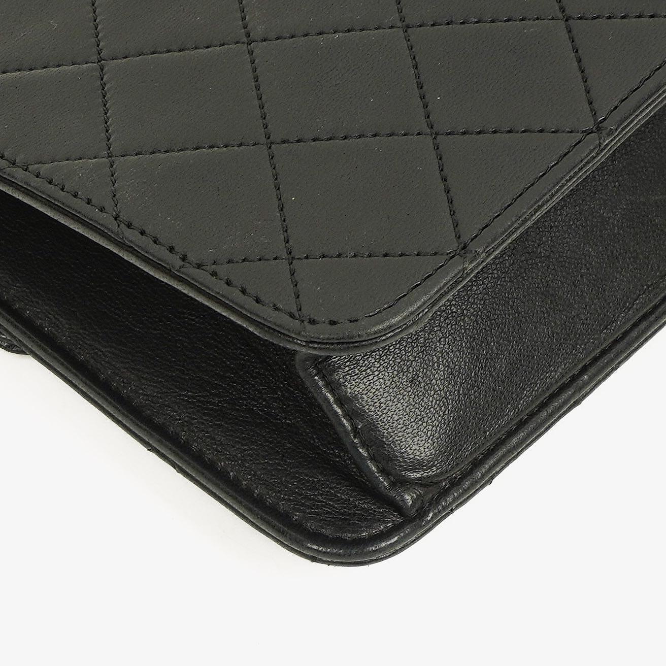Chanel Medium Classic Single Flap Bag Black Quilted Lambskin With Gold-Toned Hardware