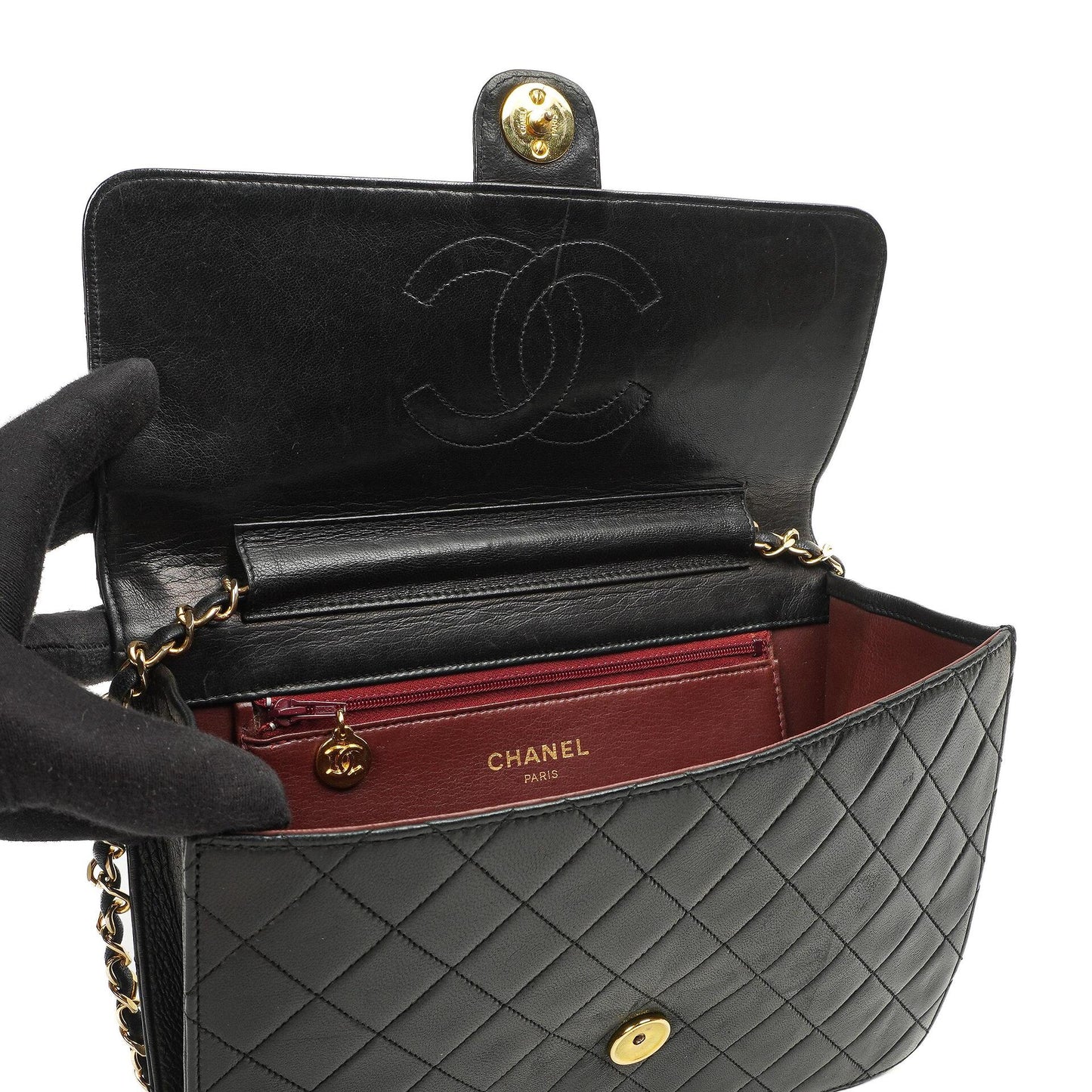 Chanel Medium Classic Single Flap Bag Dark Navy Quilted Lambskin Gold-Tone Hardware