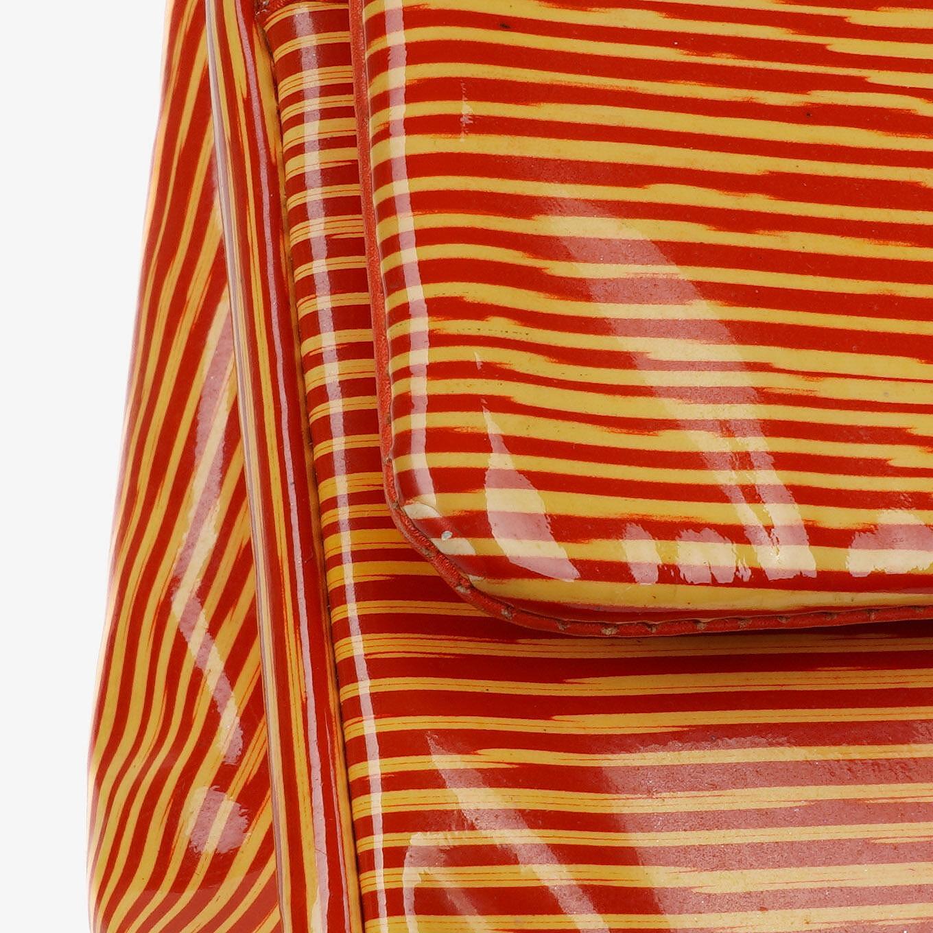 Chanel Classic Striped Patent Leather Medium Double Flap Bag, 2014