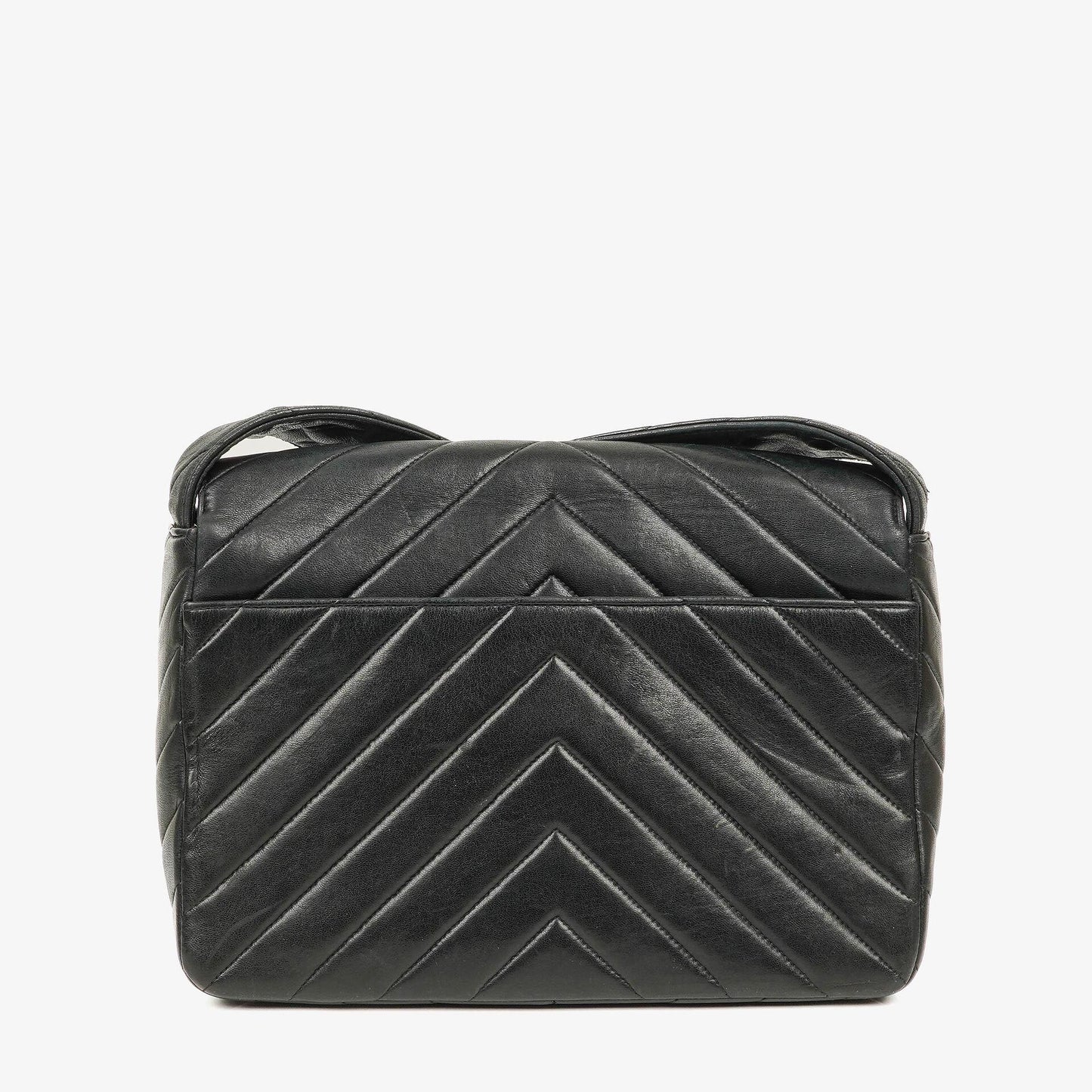 Chanel Medium Flap Bag Black Chevron Lambskin 24K Gold-Plated Hardware