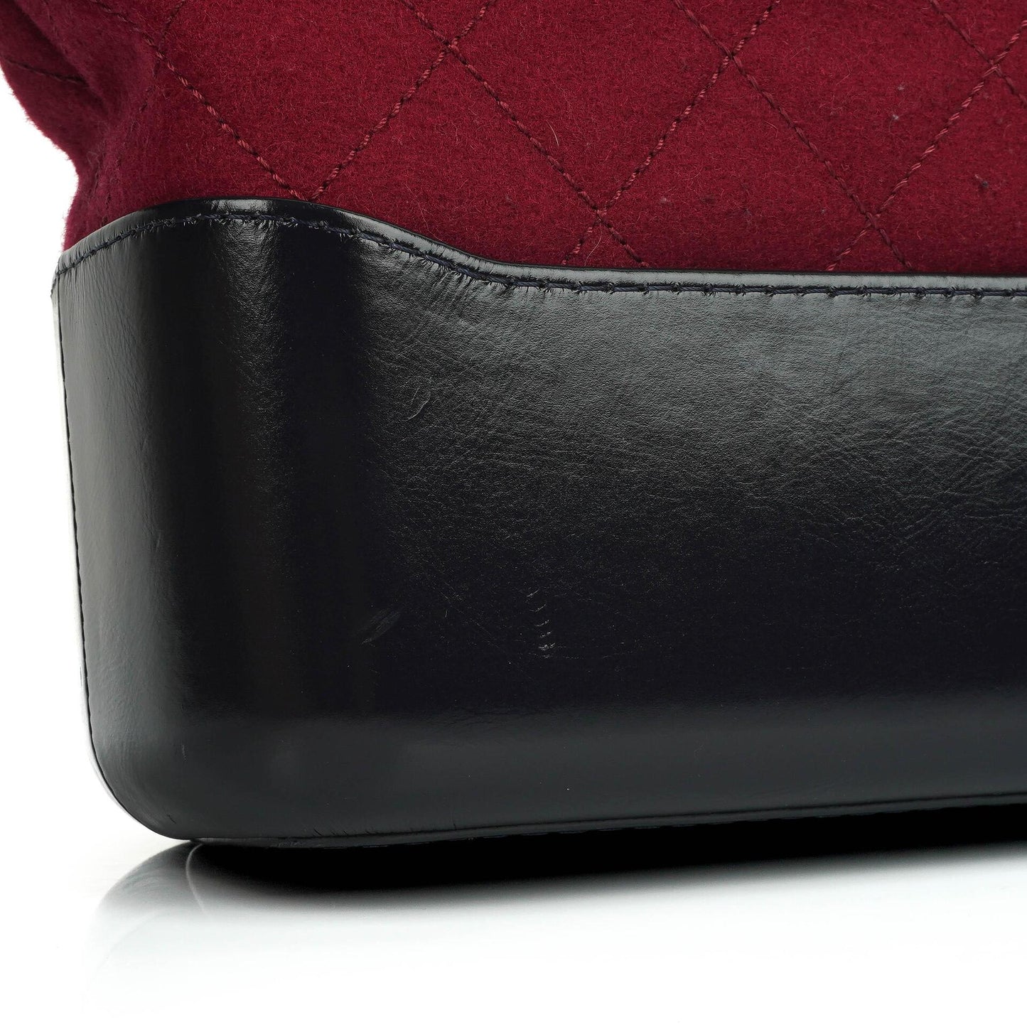 Chanel Medium Gabrielle Hobo Burgundy Quilted Felt And Navy Calfskin Bag With Gold-Tone, Silver And Aged Silver Hardware