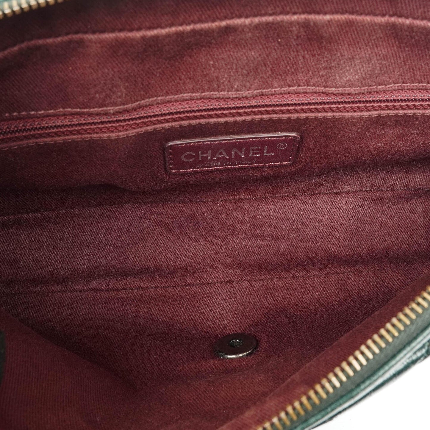 Chanel Medium Single Flap Bag Due Color Green Quilted Glazed Calfskin Ruthenium Hardware