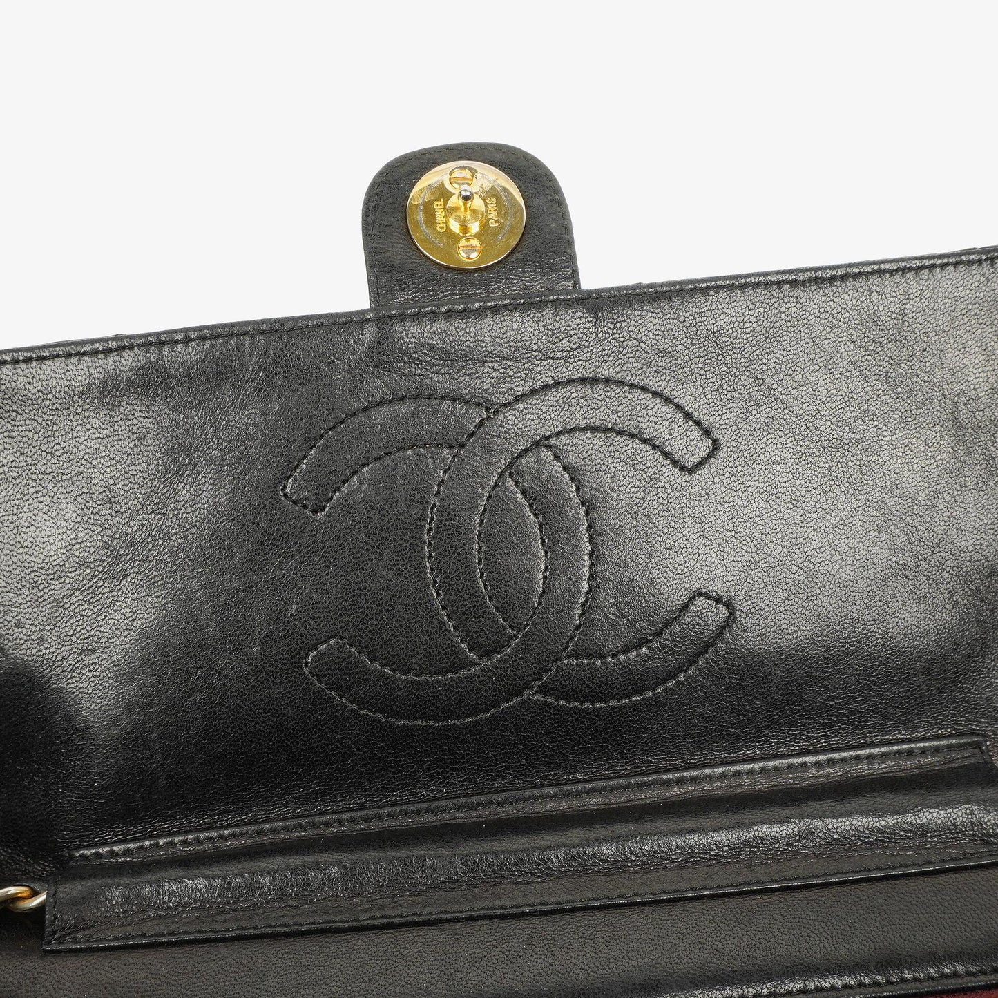 Chanel Meduim Classic Single Flap Bag Black Quilted Lambskin With 24K Gold-Plated Hardware