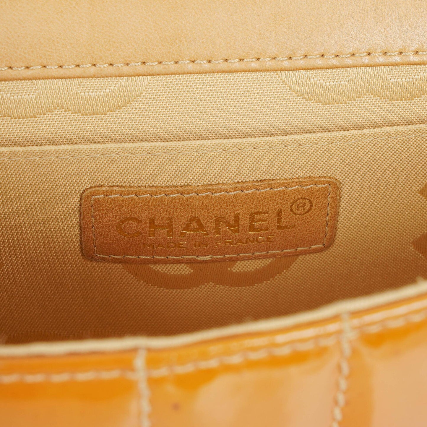Chanel Mini Chocolate Bar Qulted Patent Leather Flap Bag With 24K Gold-Plated Hardware