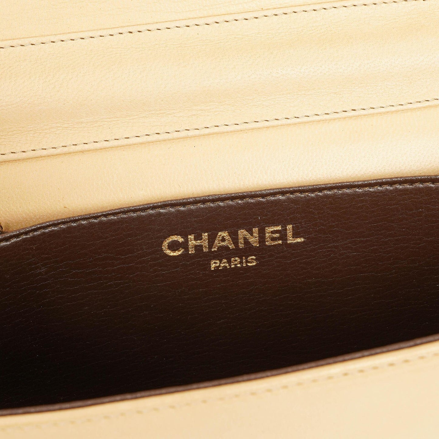 Chanel Mini Classic Biege Quilted Lambskin Full Flap Wallet On Chain WOC With 24K Gold-Plated Hardware