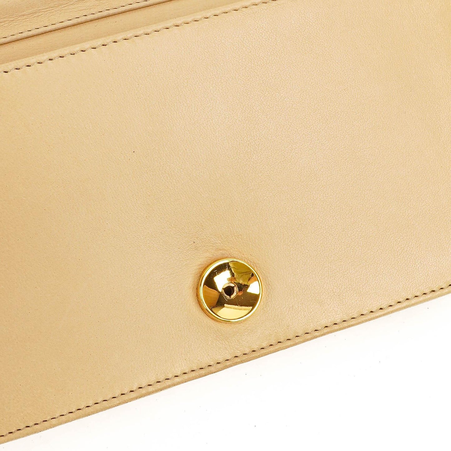 Chanel Mini Classic Biege Quilted Lambskin Full Flap Wallet On Chain WOC With 24K Gold-Plated Hardware