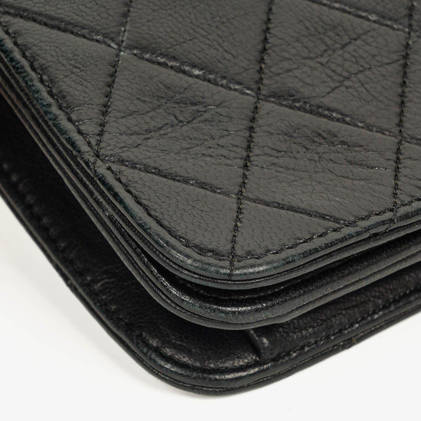 Chanel Mini Classic Black Quilted Lambskin Full Flap Wallet On Chain WOC With 24K Gold-Plated Hardware
