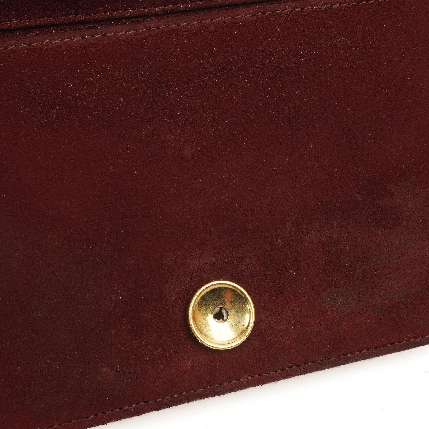 Chanel Mini Classic Burgundy Quilted Suede Full Flap Wallet On Chain WOC With Gold-Tone Hardware