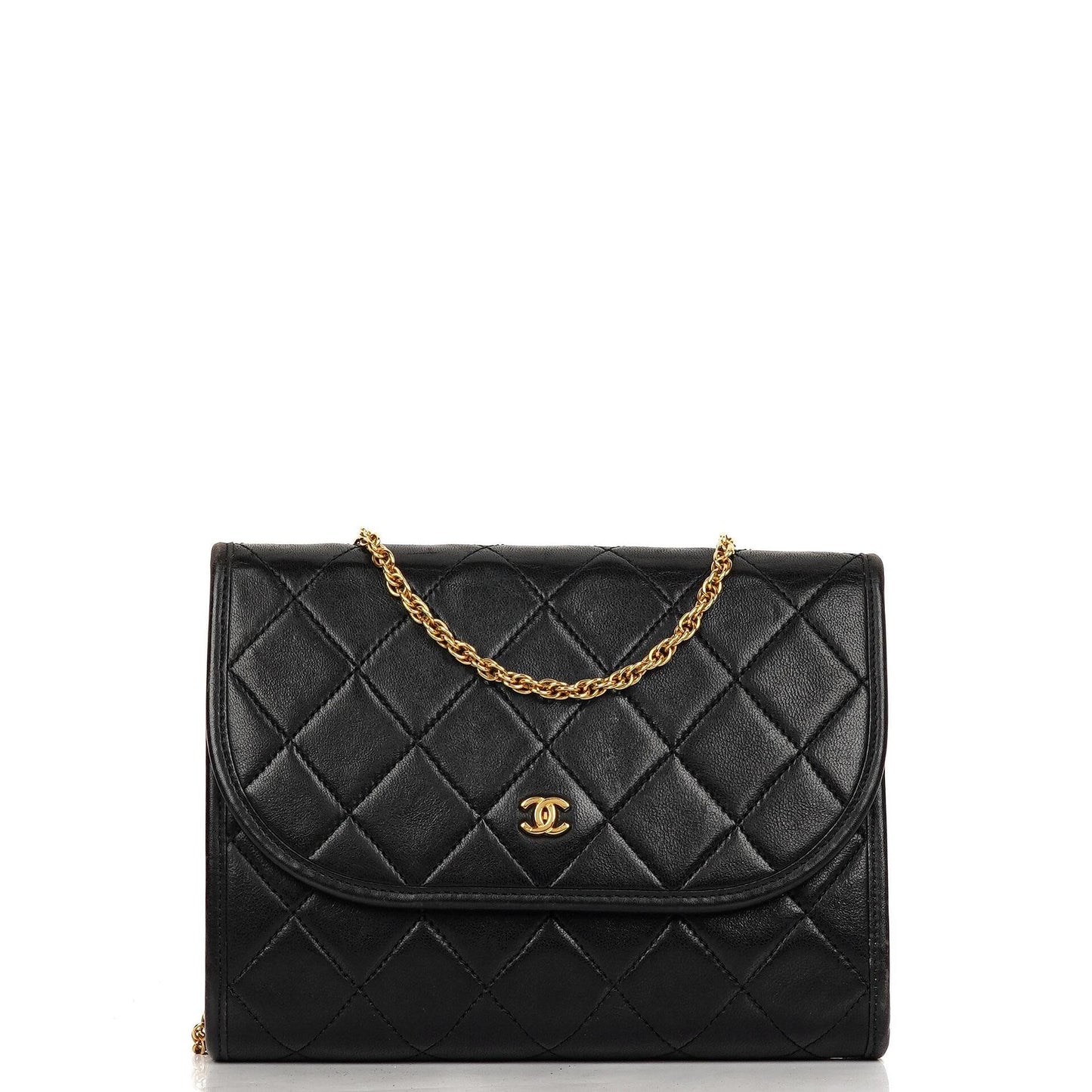 Chanel Mini Flap Bag Black Quilted Lambskin With 24K Gold-Plated Hardware