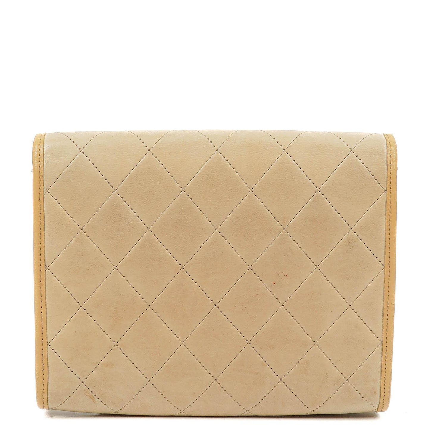 Chanel Mini Flap Bag in Beige Quilted Lambskin with 24k Gold Plated Hardware