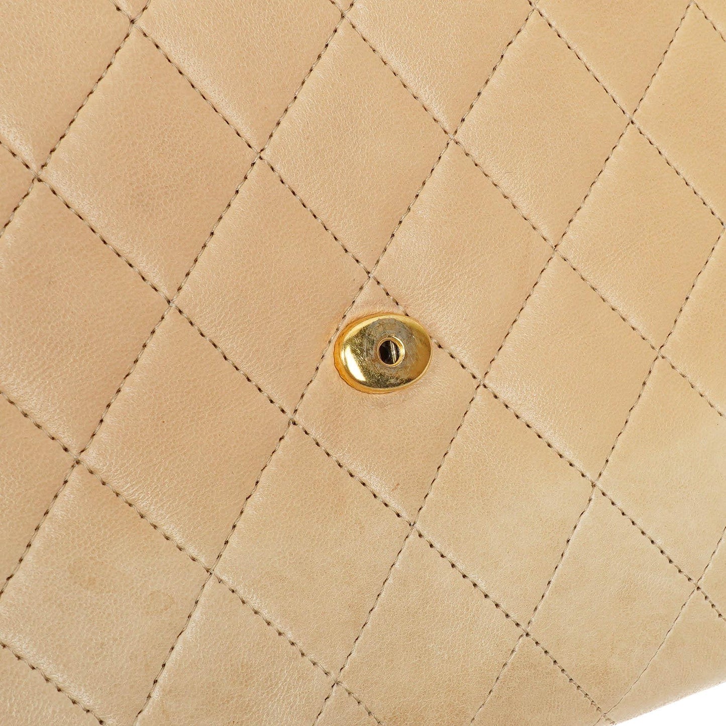 Chanel Mini Flap Bag in Beige Quilted Lambskin with 24k Gold Plated Hardware