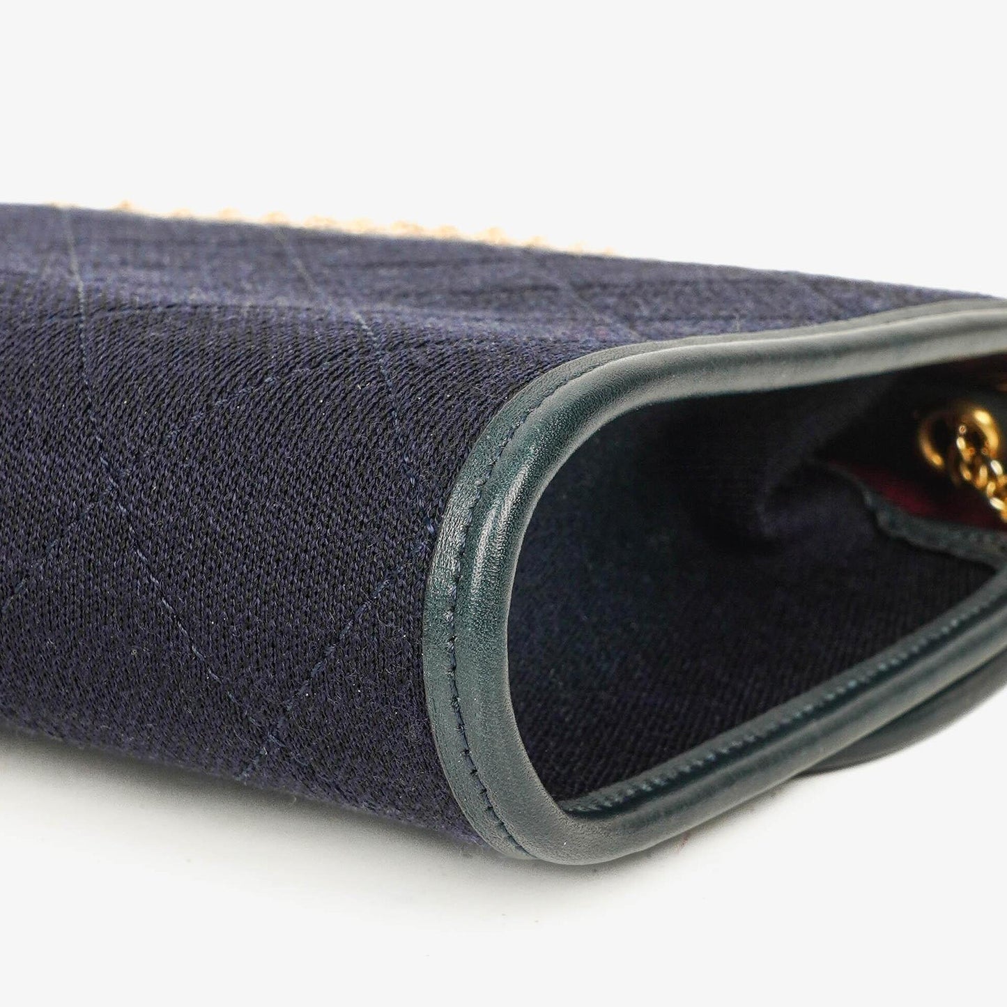 Chanel Mini Flap Navy Jersey With 24K Gold-Plated Hardware