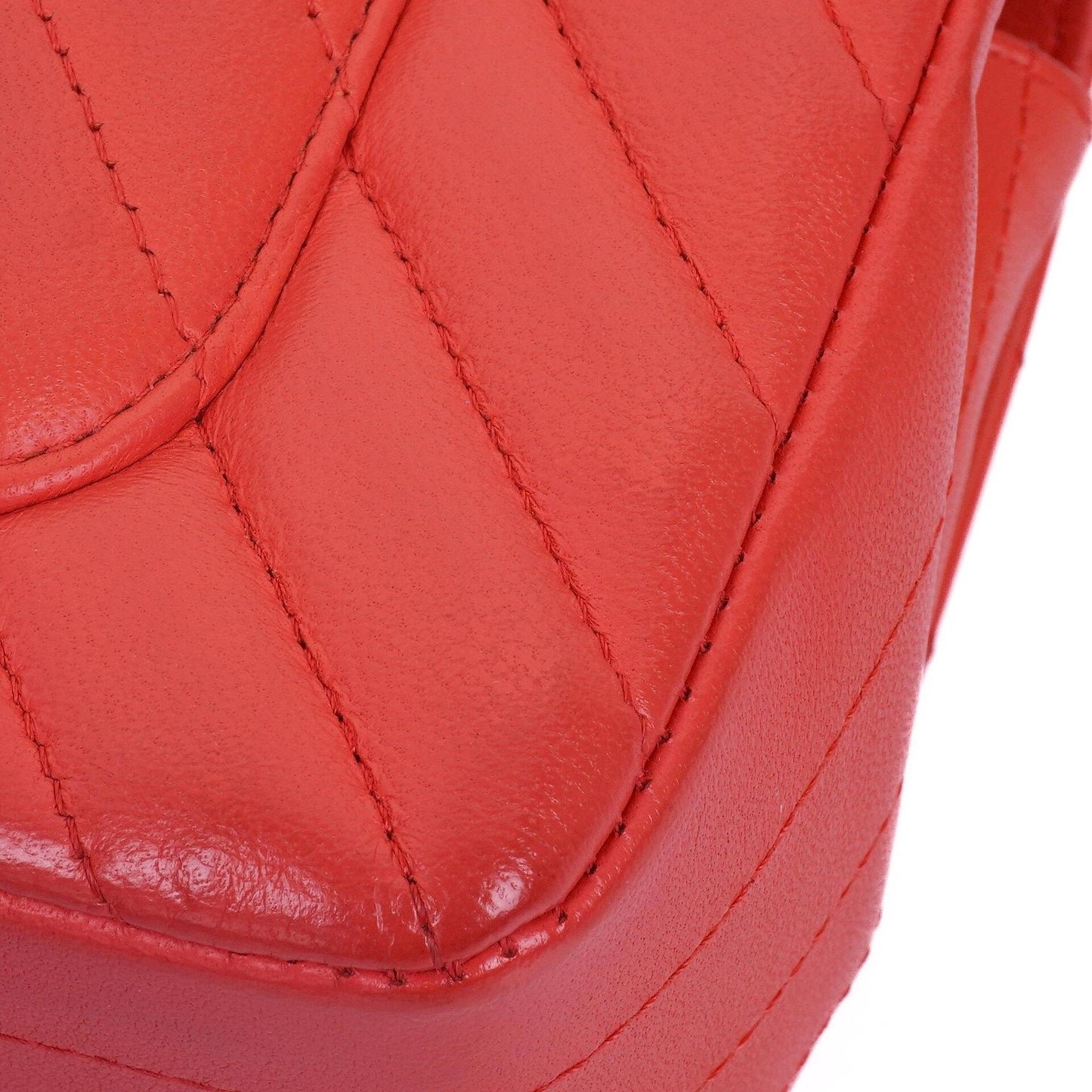 Chanel Mini Rectangular Classic Single Flap Bag Coral Chevron Quilted Lambskin With Gold-Tone Hardware