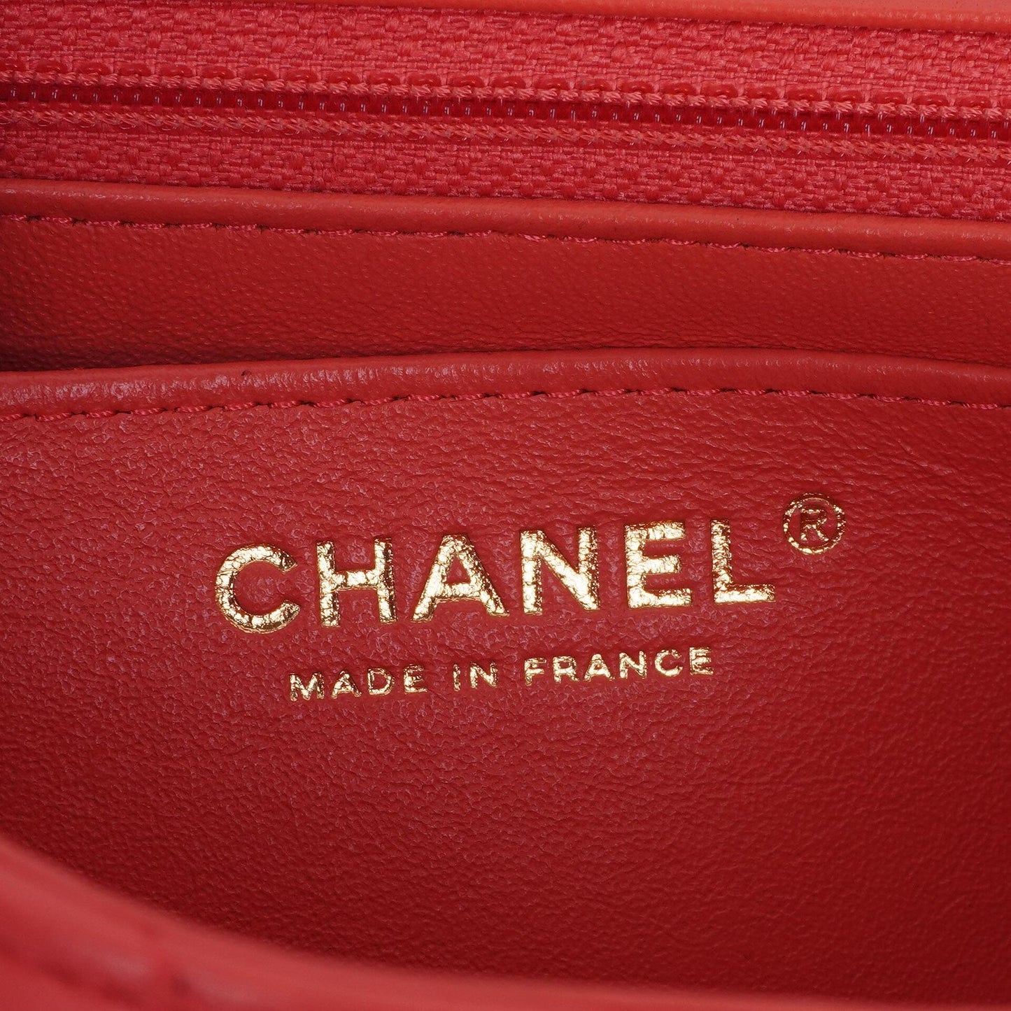 Chanel Mini Rectangular Classic Single Flap Bag Coral Chevron Quilted Lambskin With Gold-Tone Hardware