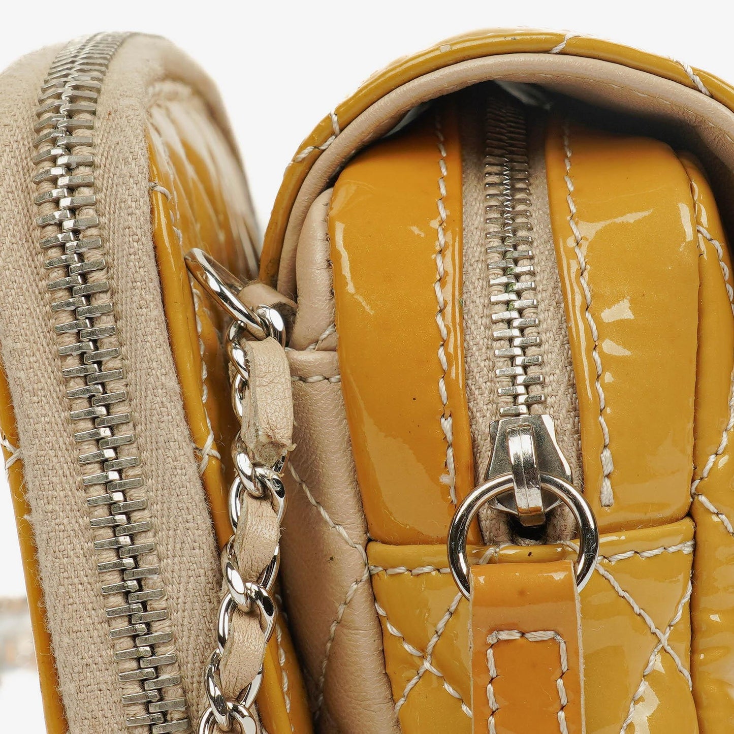 Chanel Mini Rectangular Double-Sided Flap Bag In Quilted Patent Leather
