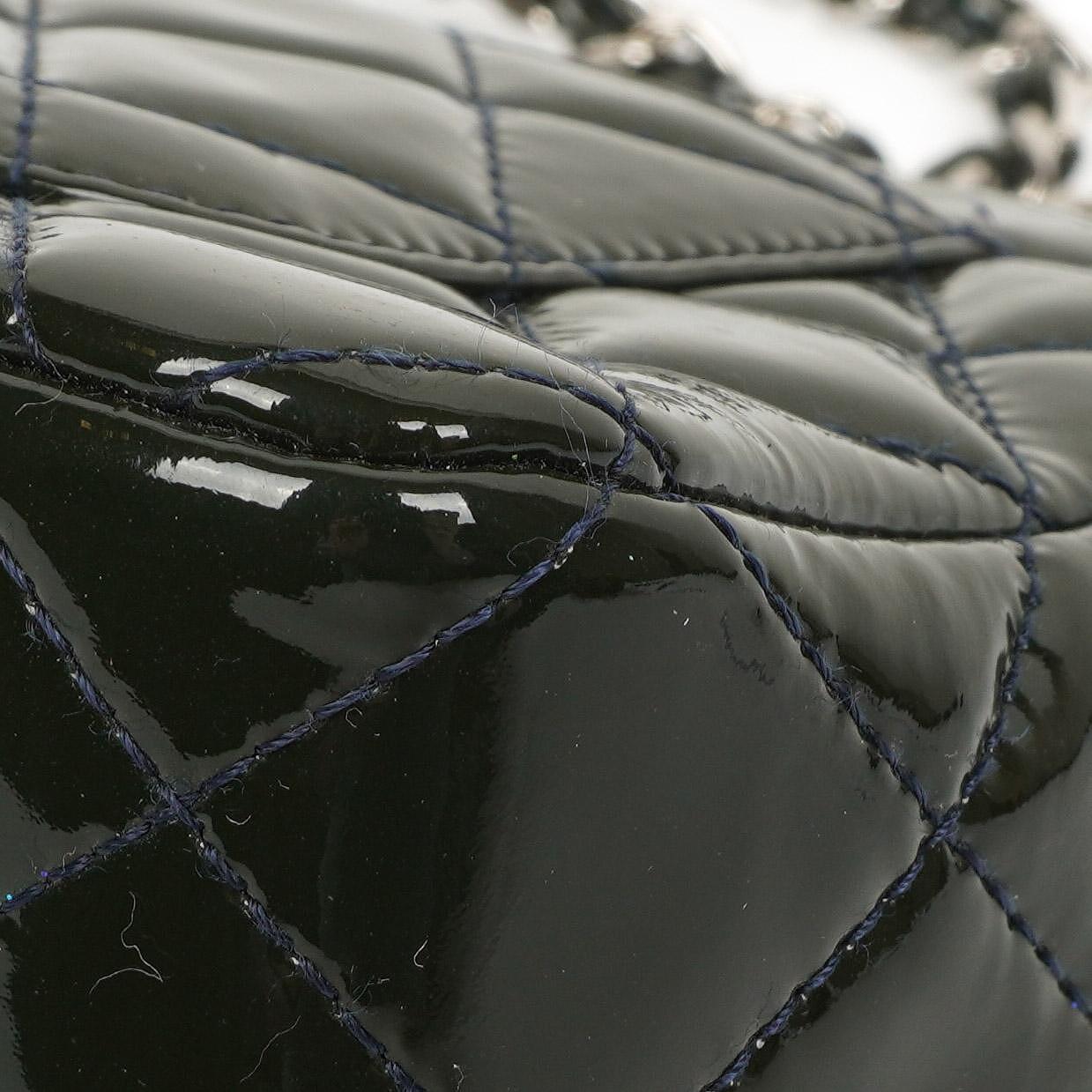 Chanel Mini Rectangular Flap Bag In Quilted Patent Leather With Silver-Tone Hardware,2013-2014