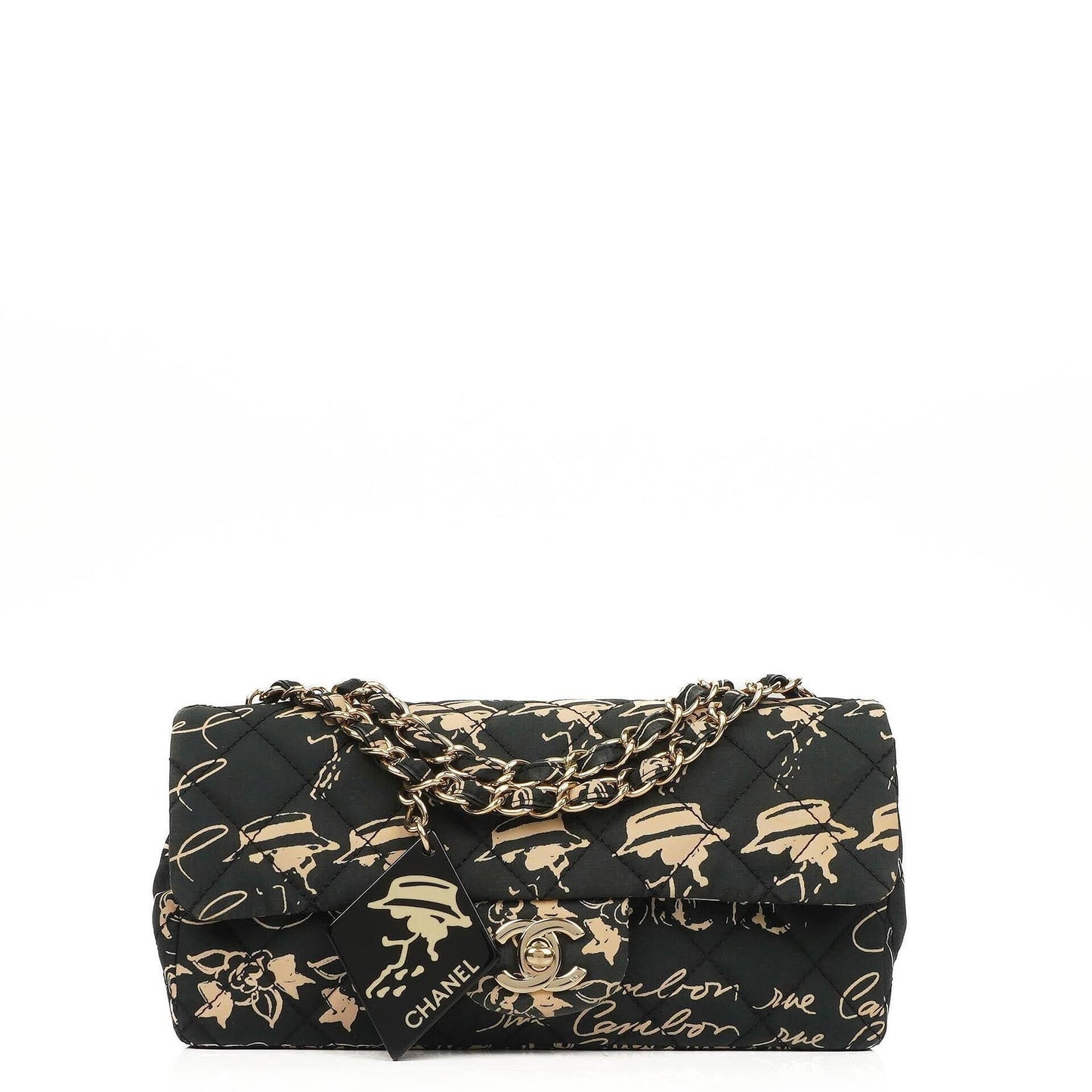 Chanel Mini Rectangular Printed Cambon Single Flap Bag With 24K Gold Plated Hardware