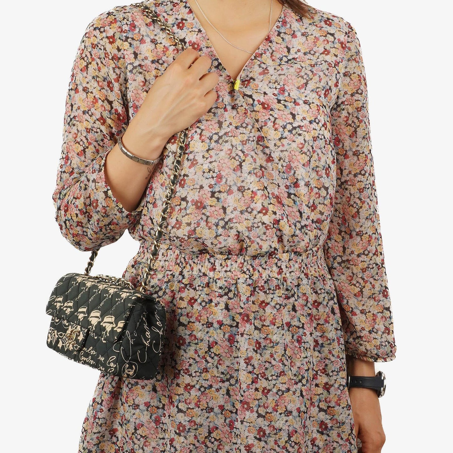 Chanel Mini Rectangular Printed Cambon Single Flap Bag With 24K Gold Plated Hardware