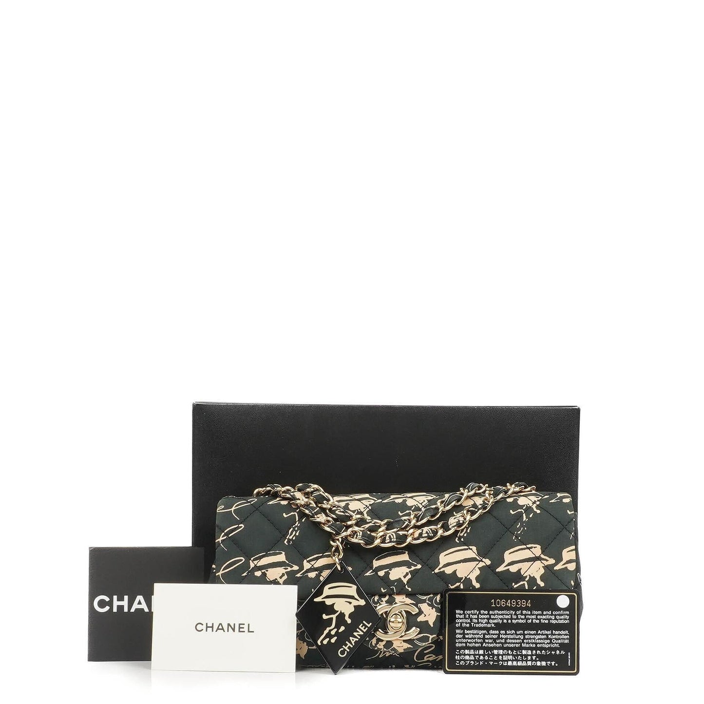 Chanel Mini Rectangular Printed Cambon Single Flap Bag With 24K Gold Plated Hardware