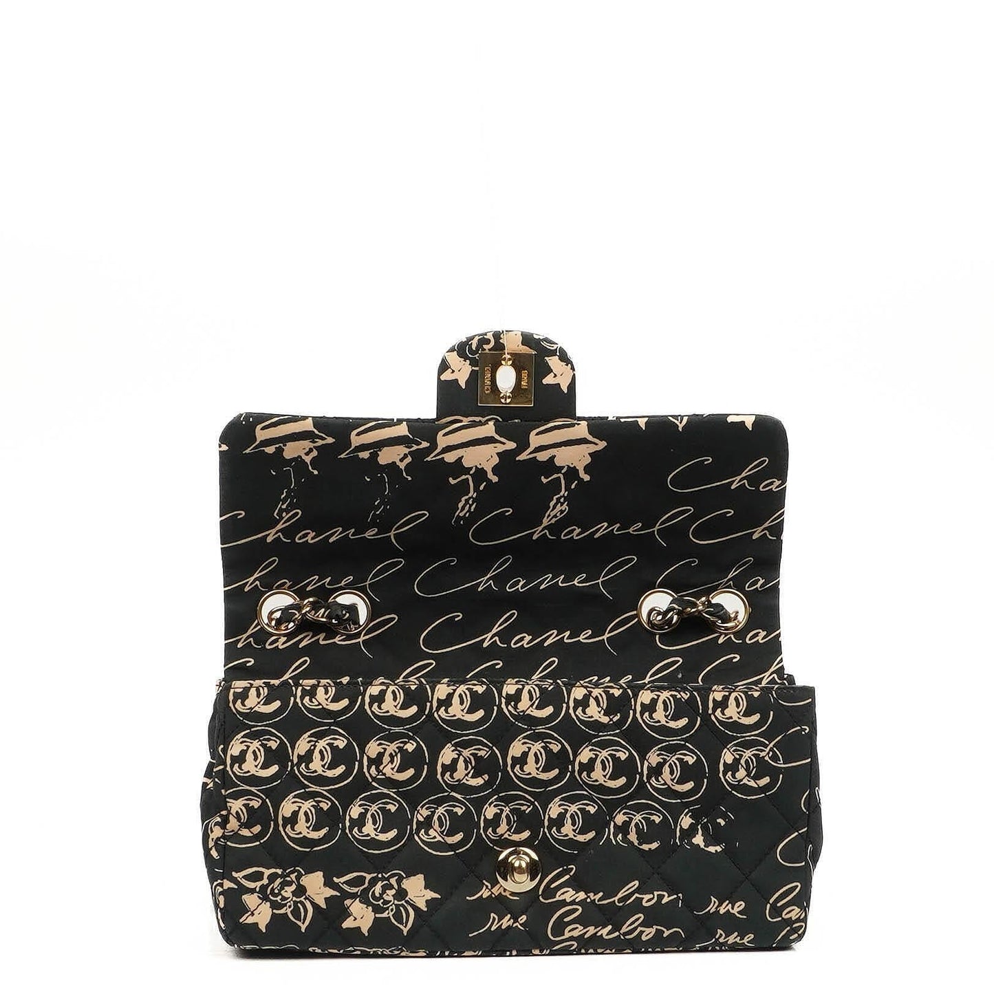 Chanel Mini Rectangular Printed Cambon Single Flap Bag With 24K Gold Plated Hardware