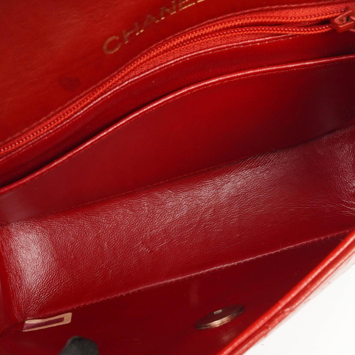 Chanel Mini Square Classic Flap Bag Red Quilted Lambskin 24K Gold-Plated Hardware